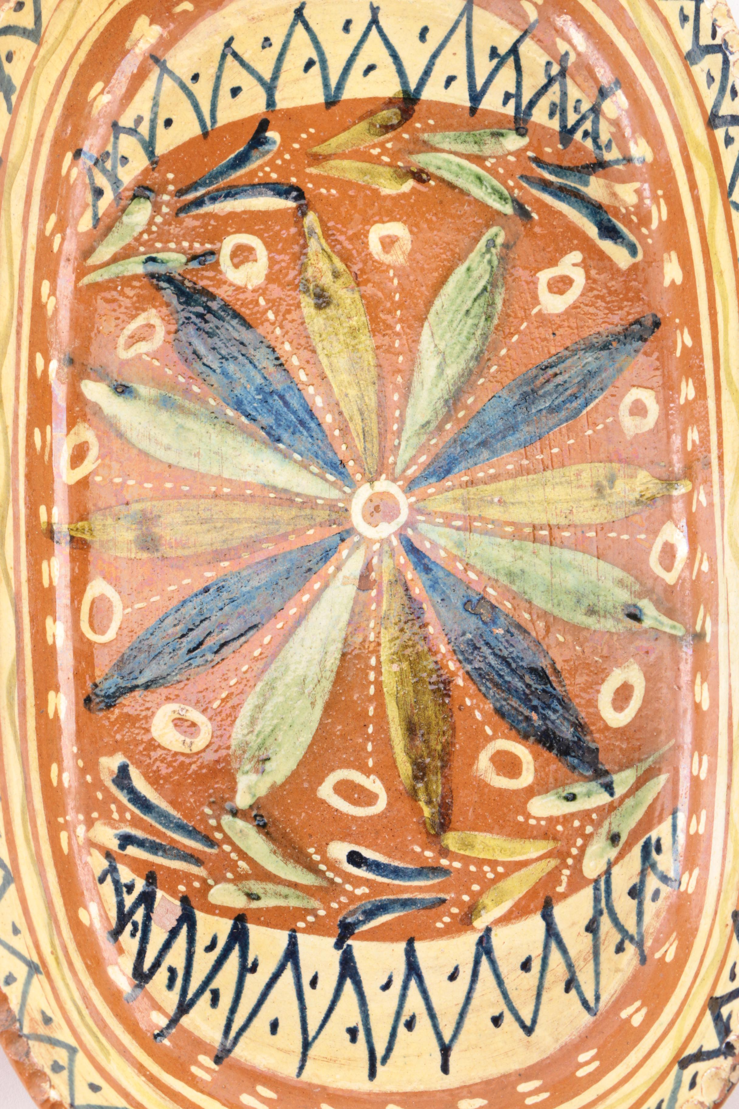 Handbuilt and Hand-Painted Terracotta Nesting Serving Trays