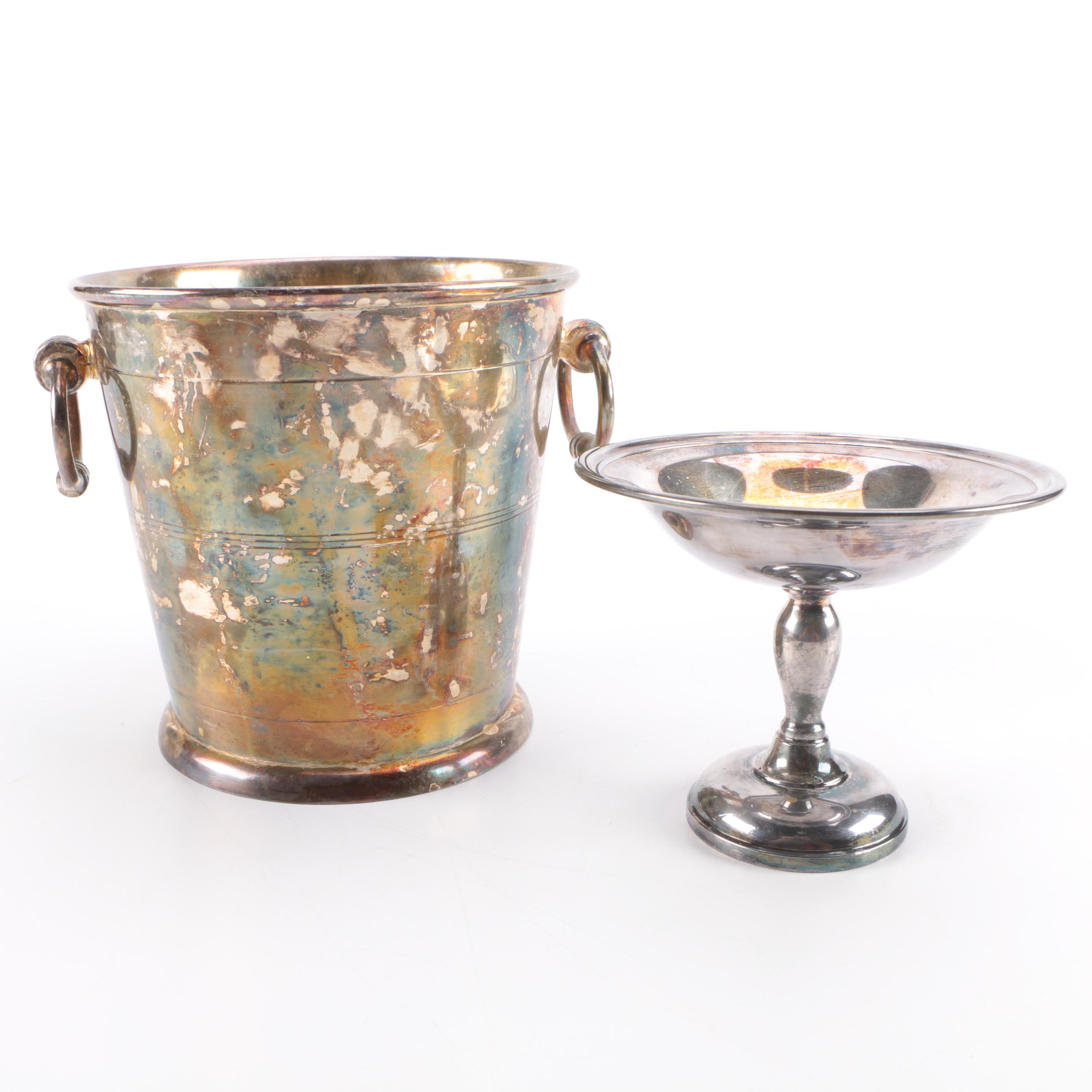 Banana Republic Silver Plate Ice Bucket with Compote