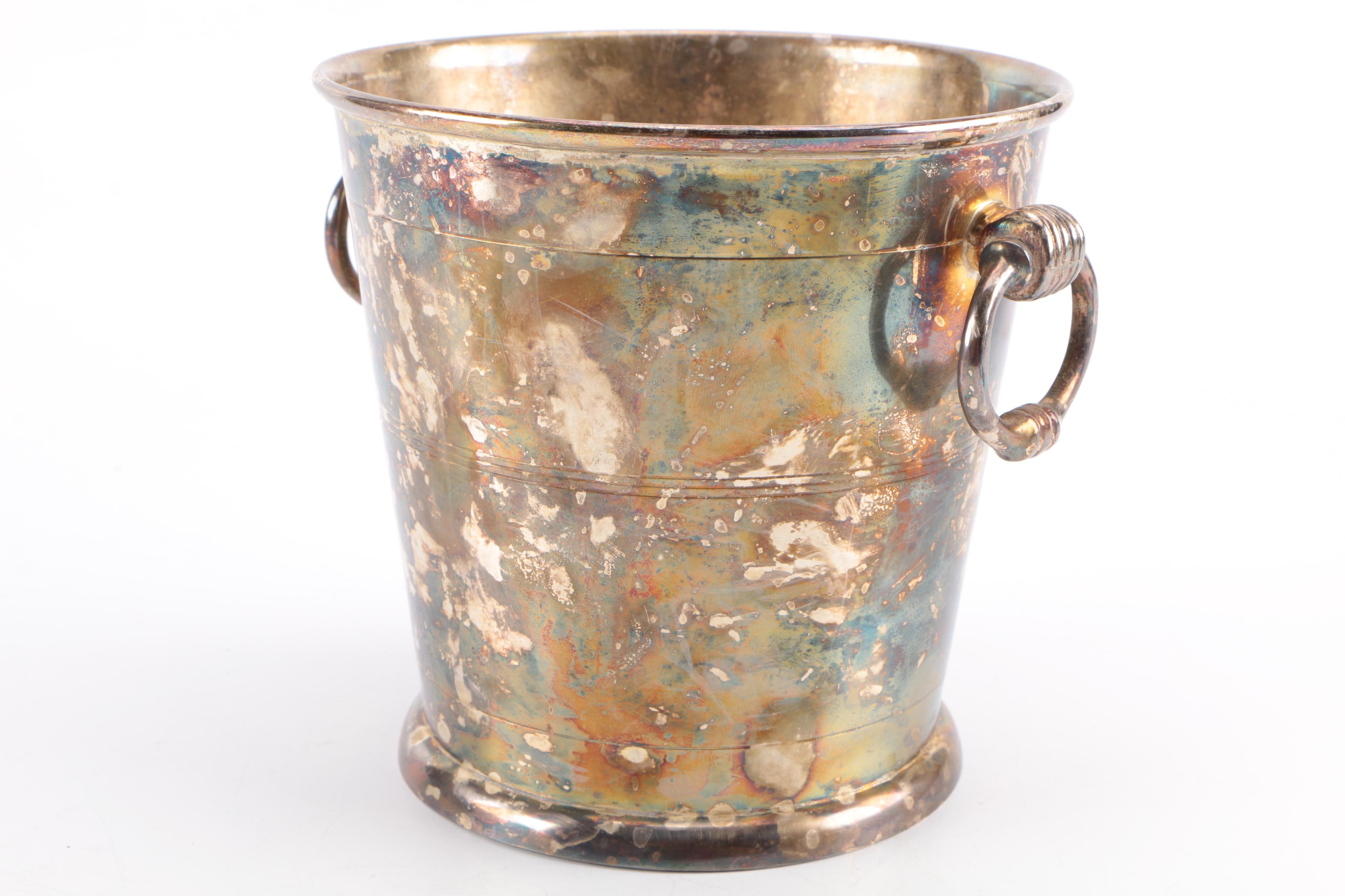 Banana Republic Silver Plate Ice Bucket with Compote