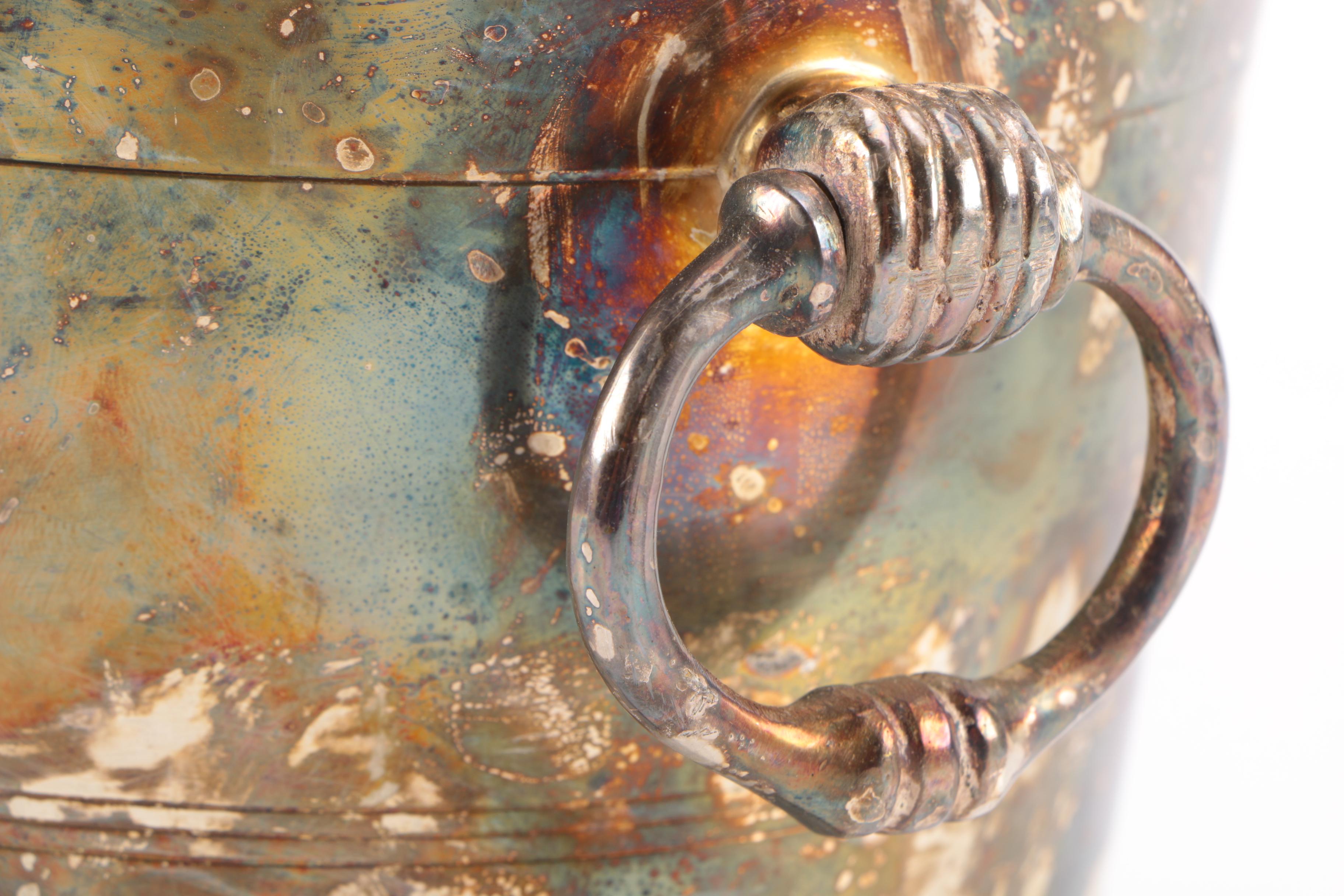 Banana Republic Silver Plate Ice Bucket with Compote