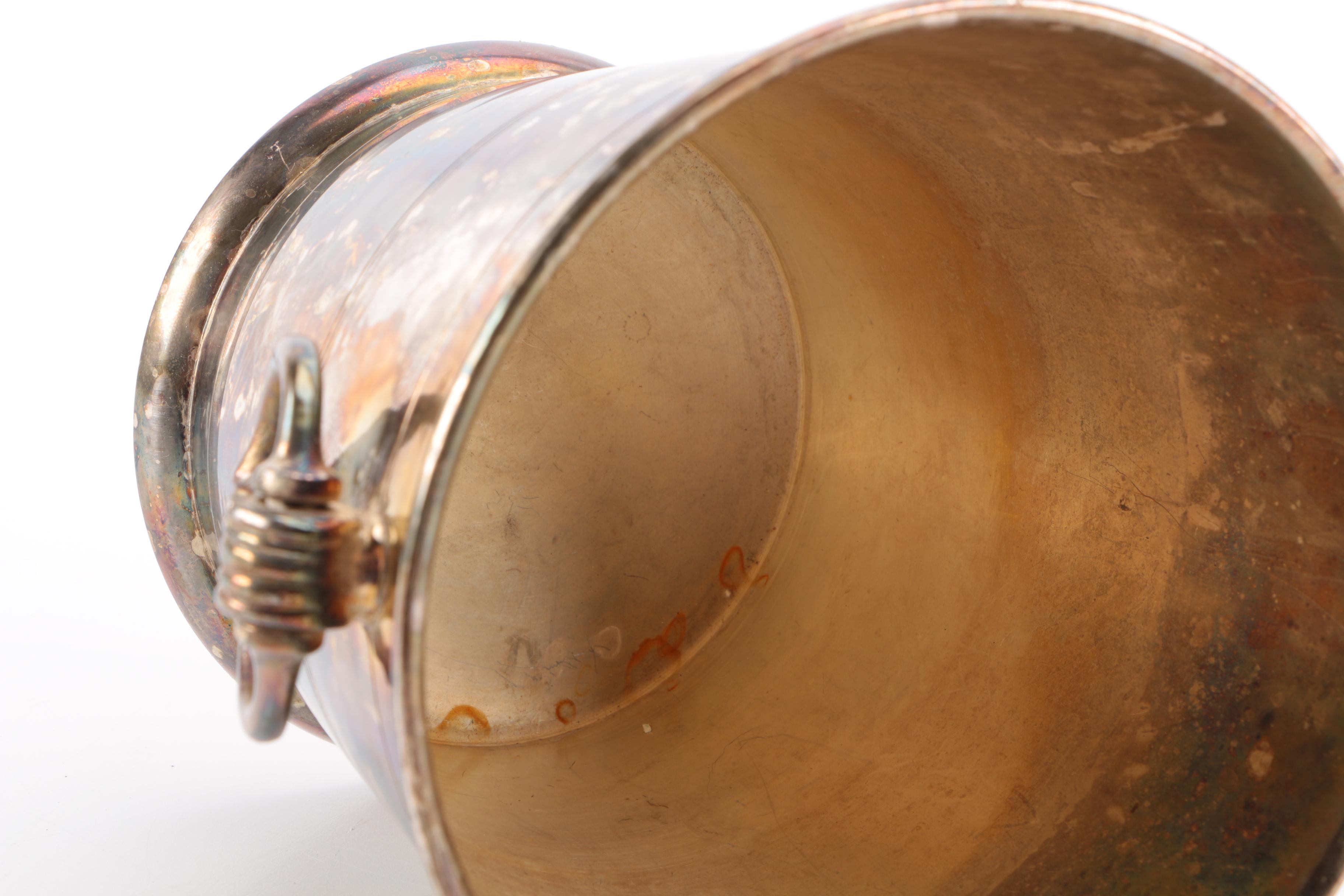 Banana Republic Silver Plate Ice Bucket with Compote