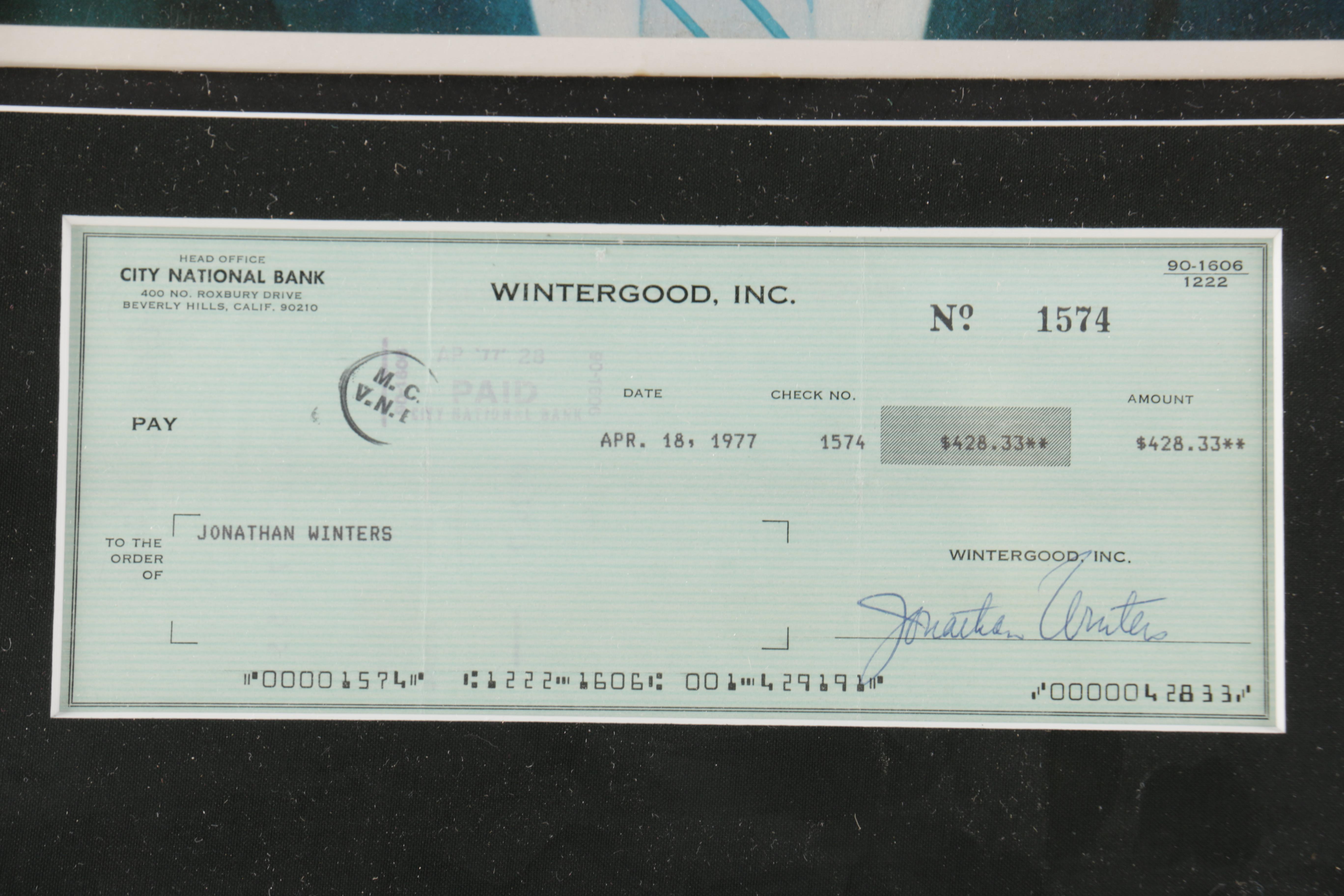 Jonathan Winters Autograph with Framed Album