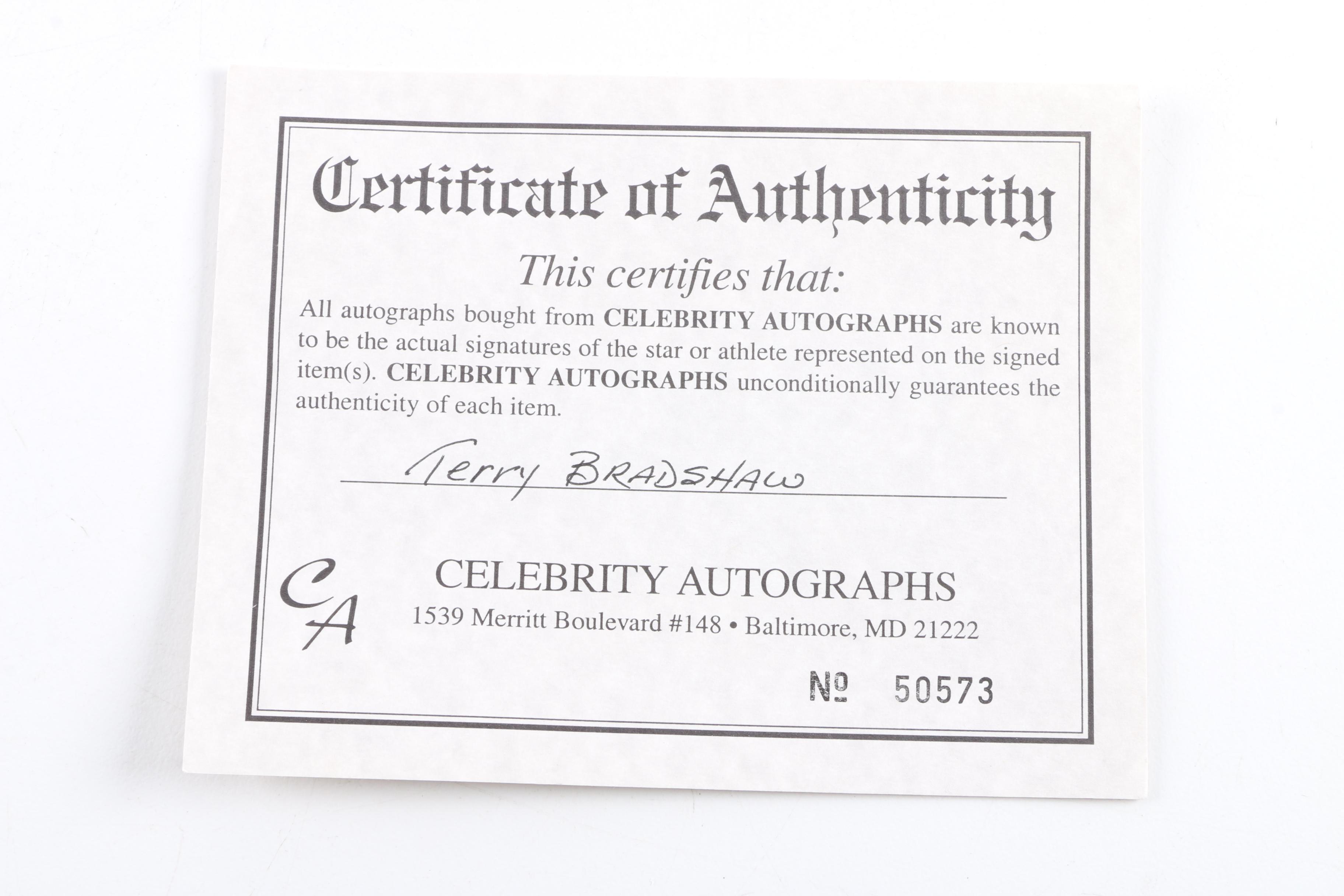 Terry Bradshaw Autographed Football