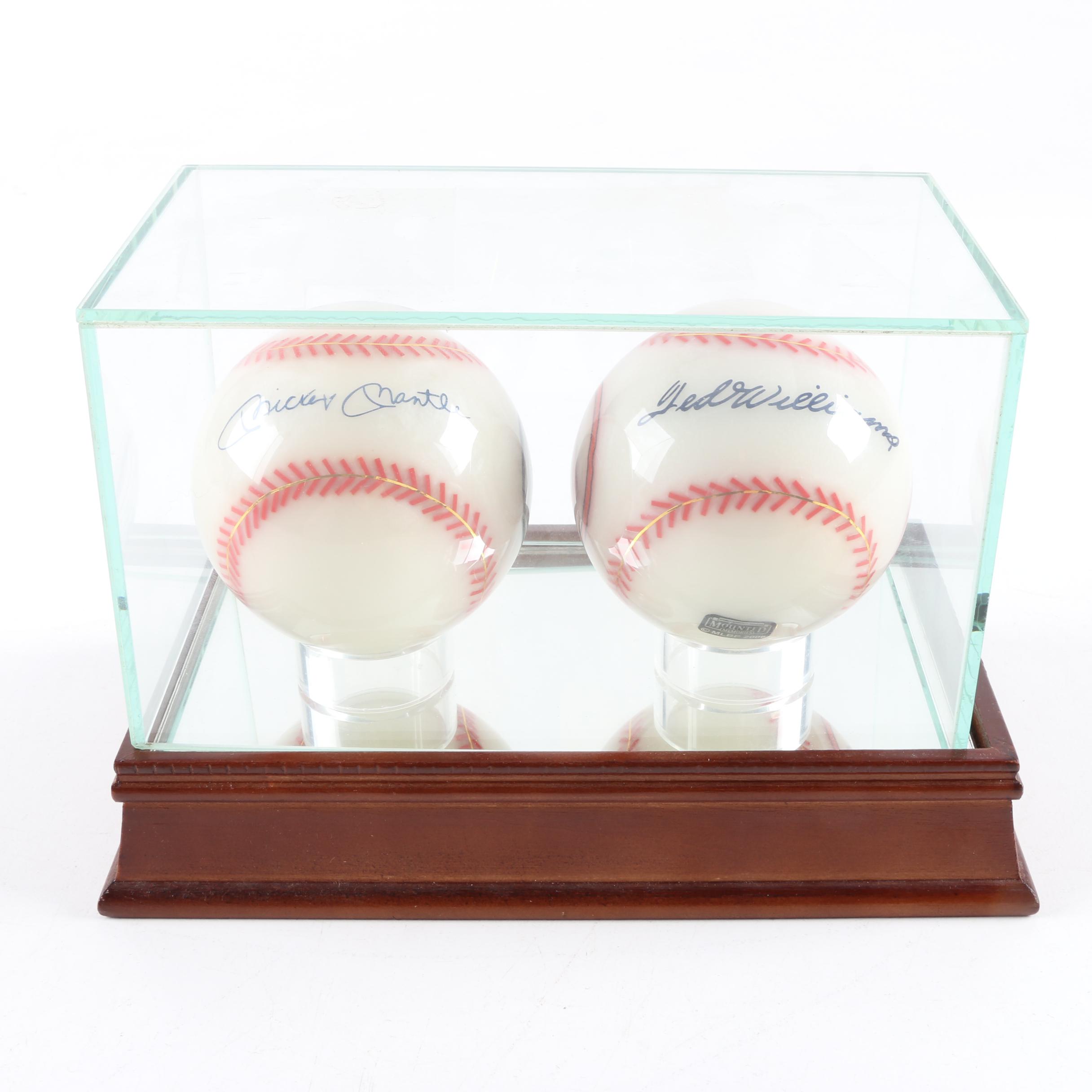 Mickey Mantle and Ted Williams Facsimile Signed Baseballs
