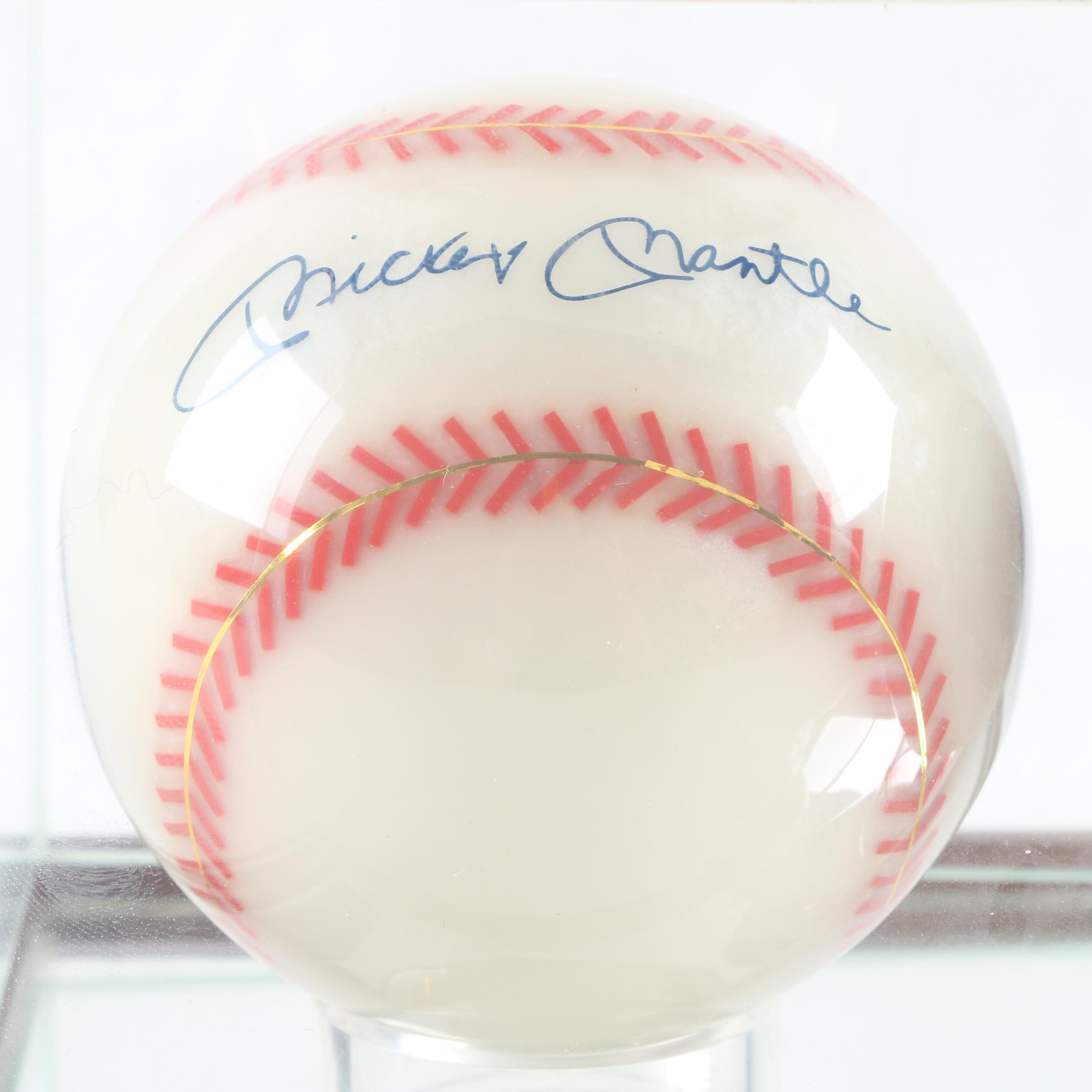 Mickey Mantle and Ted Williams Facsimile Signed Baseballs