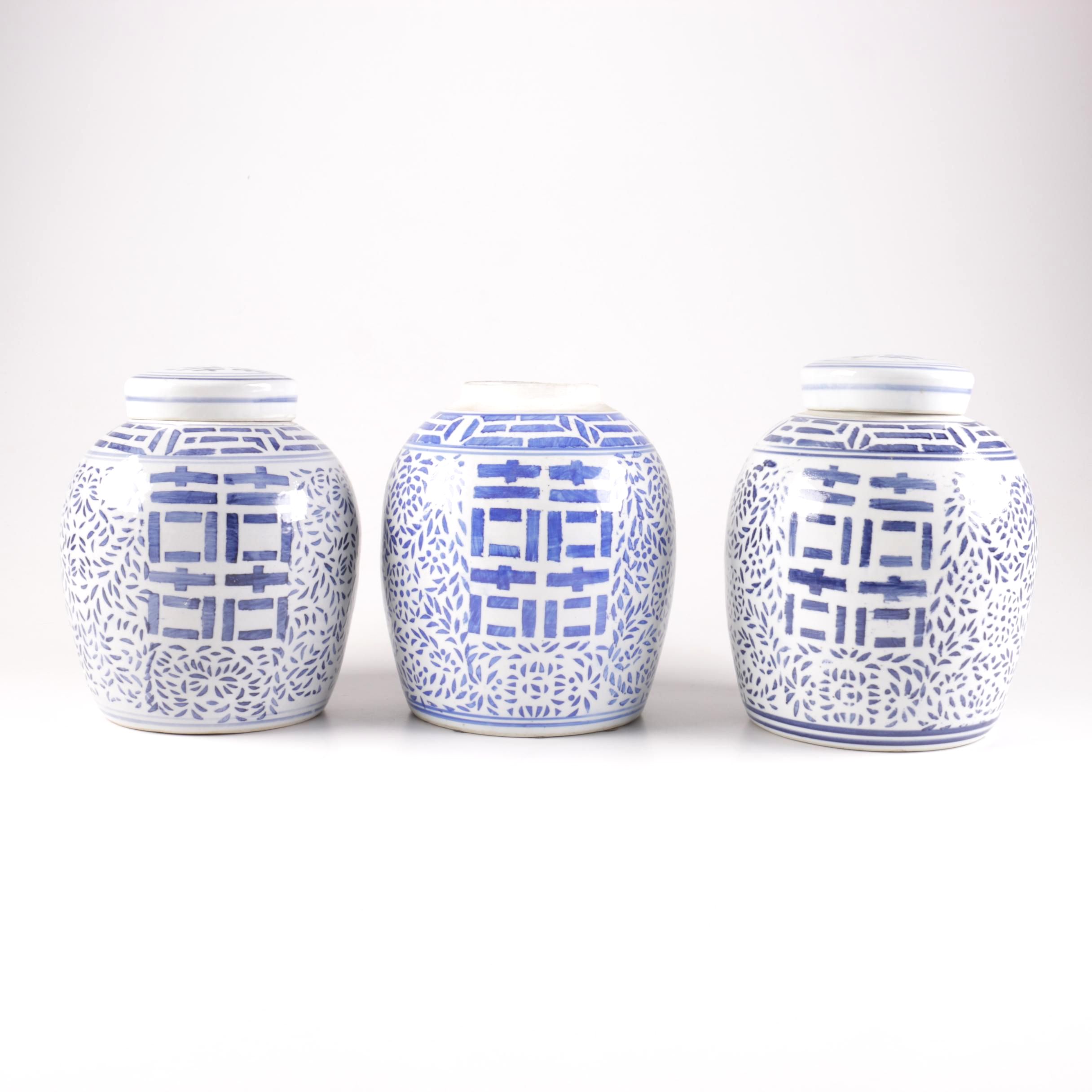 Chinese Blue and White Ginger Jars