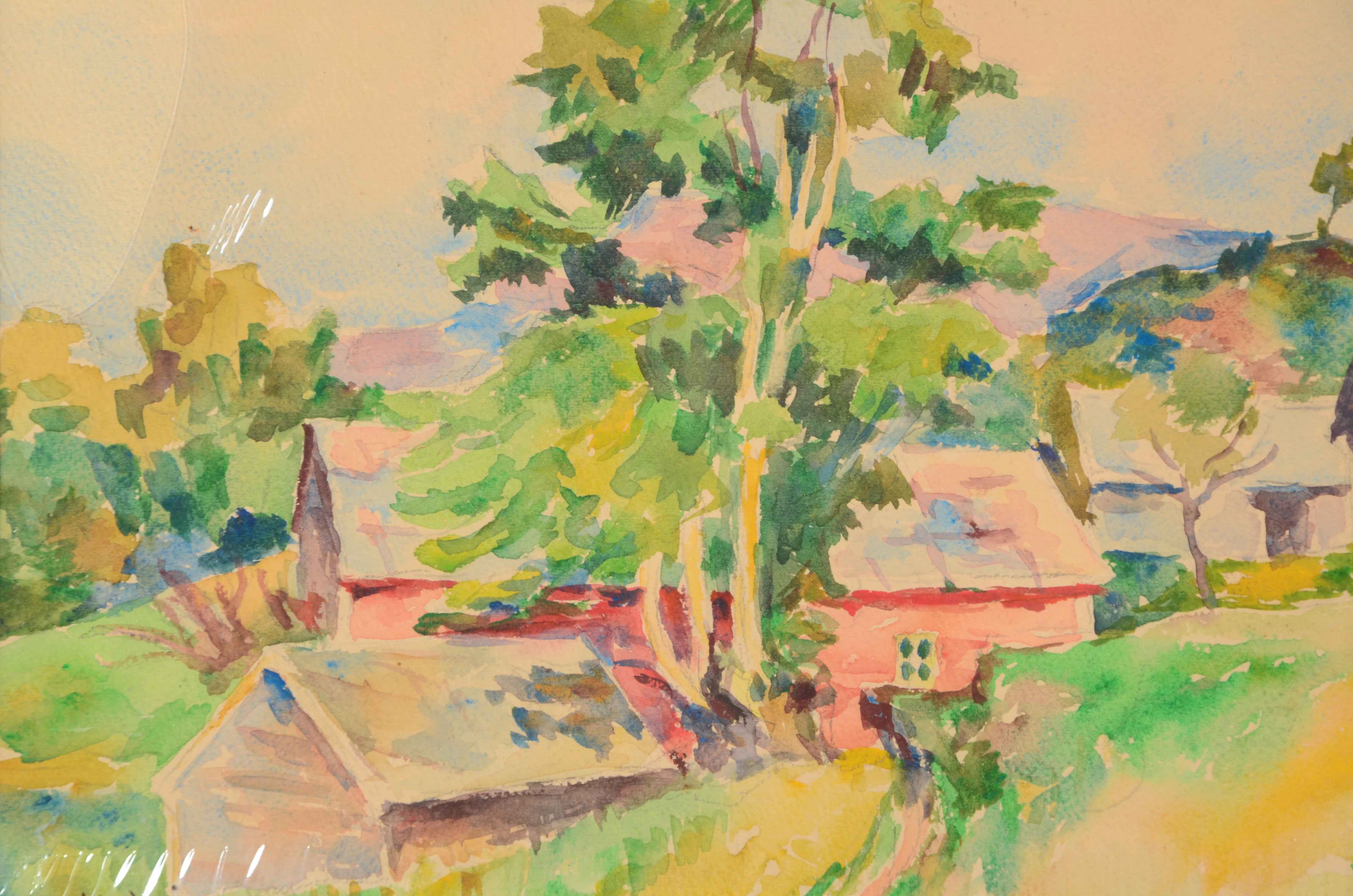 Johannes Lidsheim Original 1947 Watercolor Painting