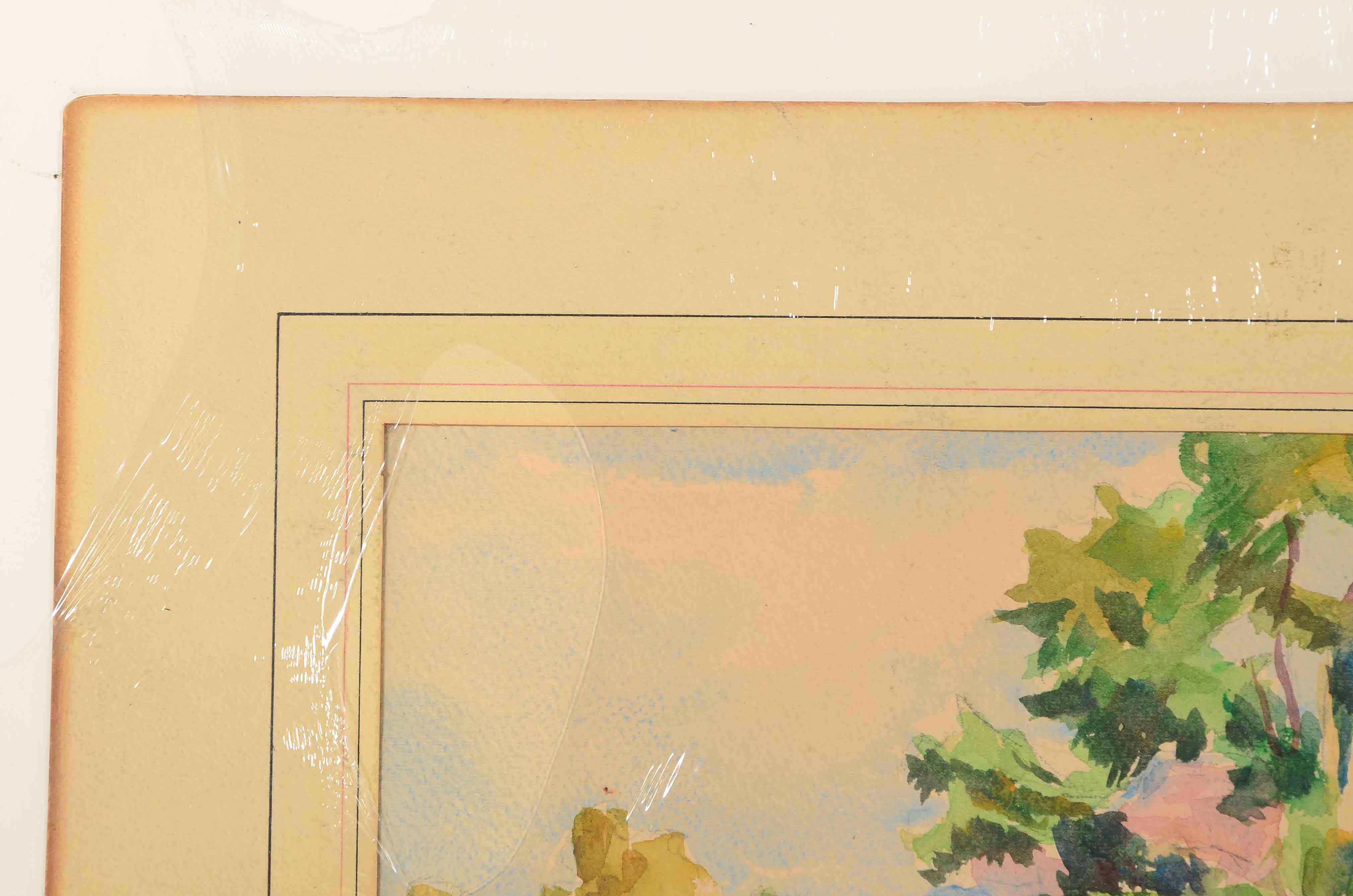 Johannes Lidsheim Original 1947 Watercolor Painting