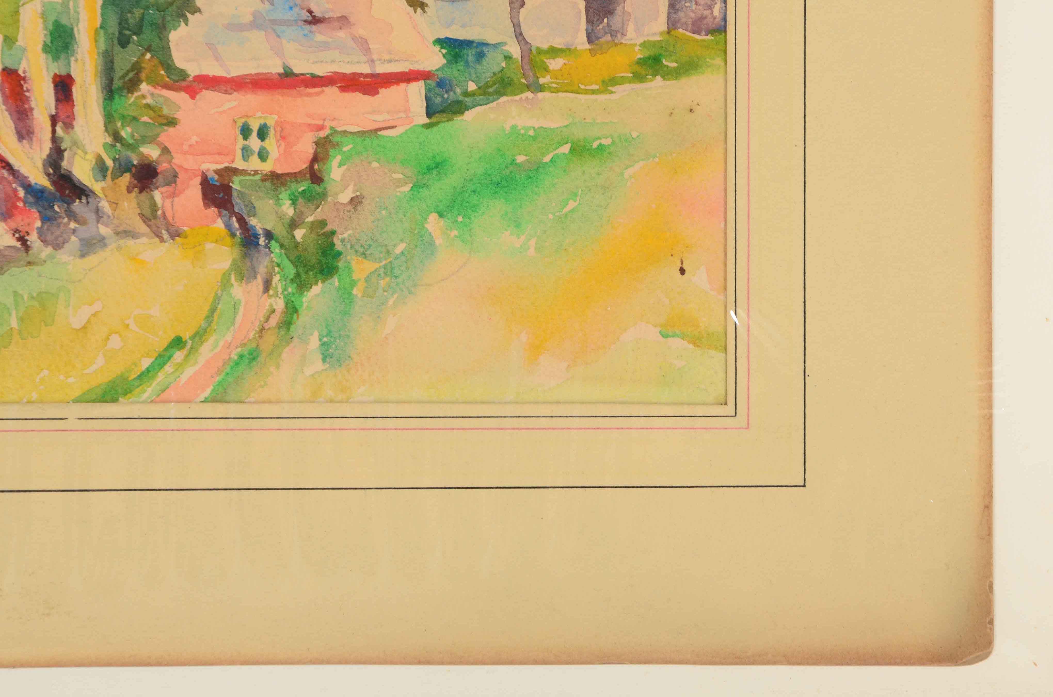 Johannes Lidsheim Original 1947 Watercolor Painting