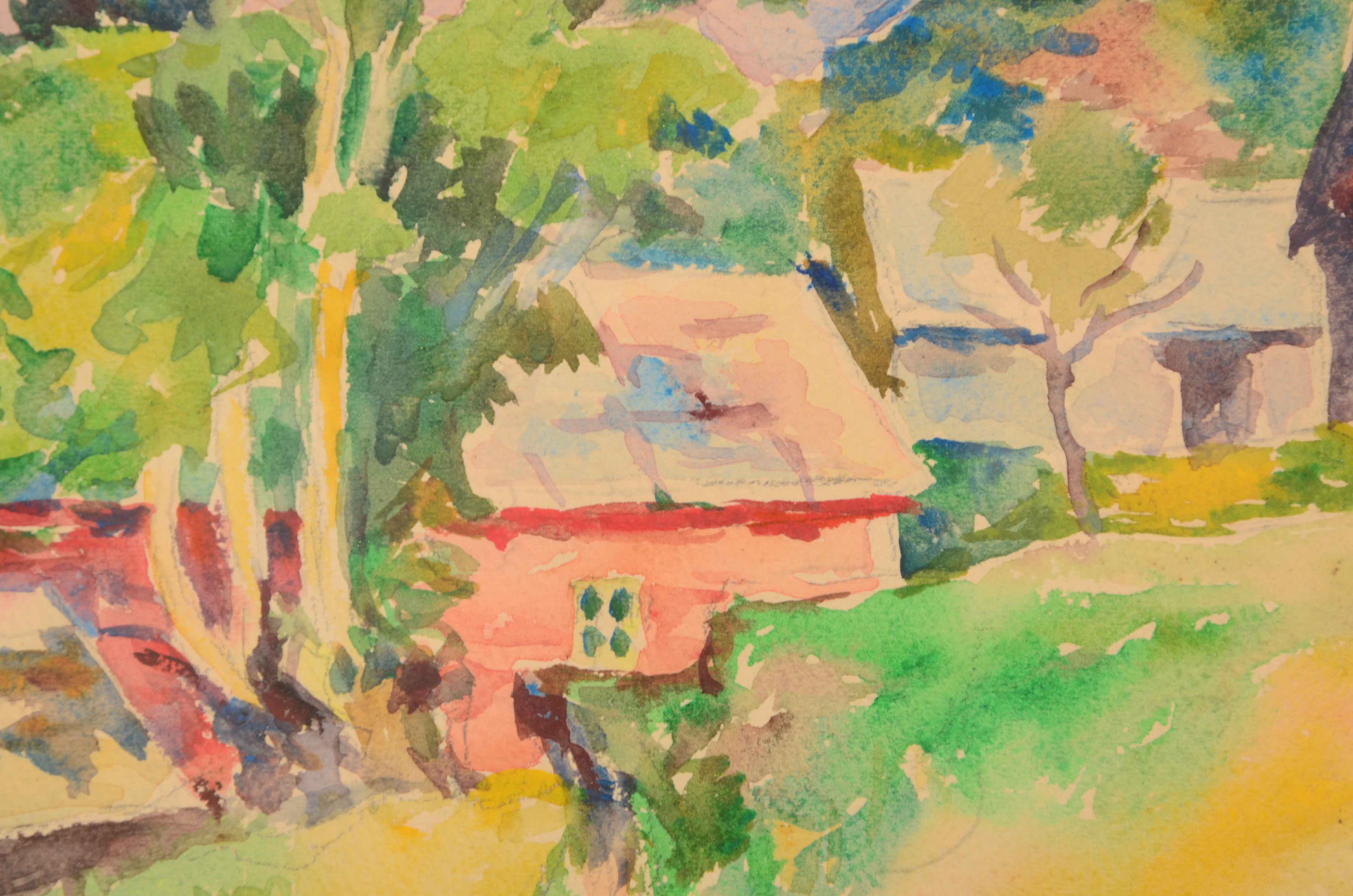 Johannes Lidsheim Original 1947 Watercolor Painting