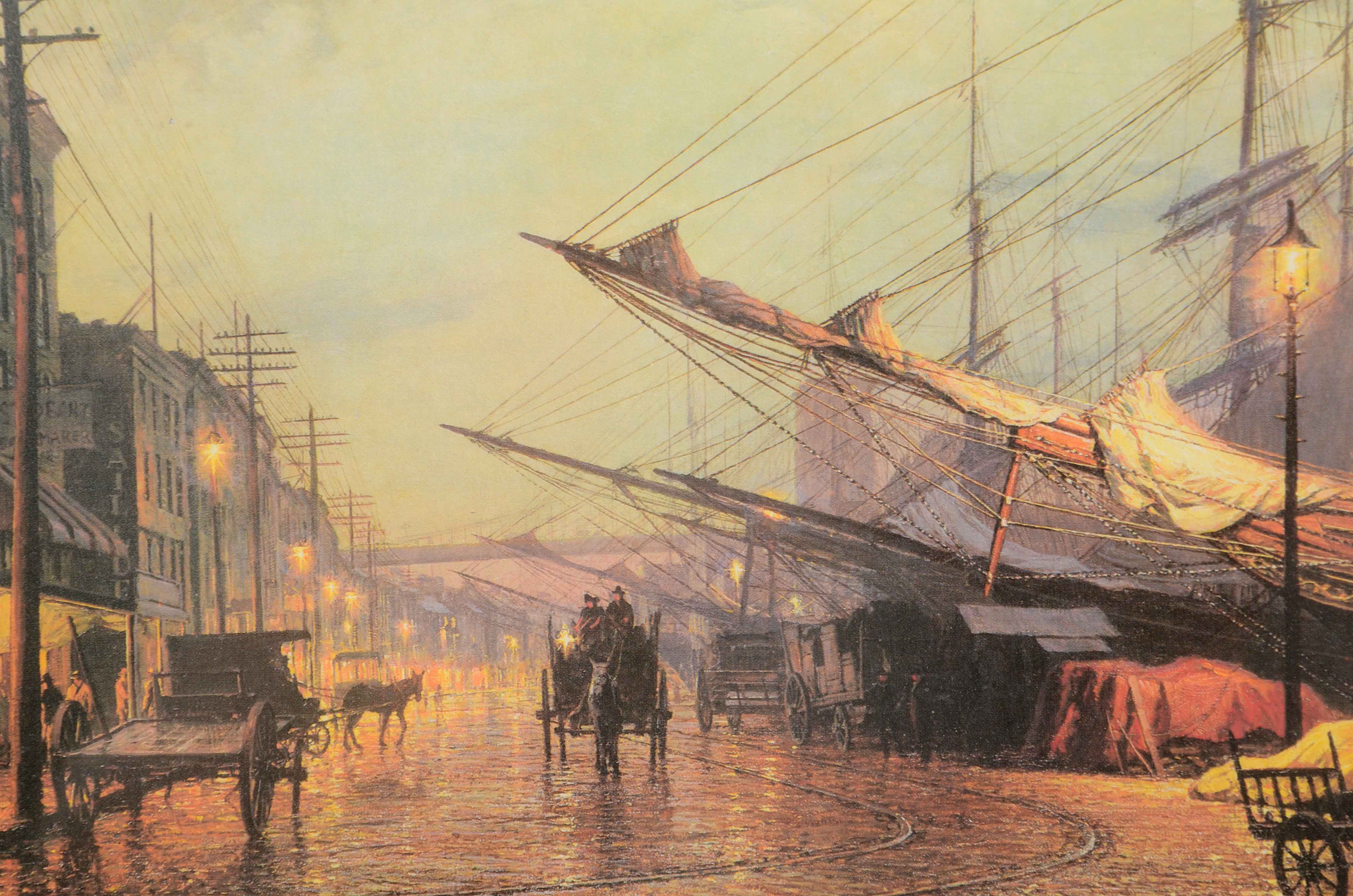 Offset Lithograph after John Stobart's "South Street, New York in 1800"