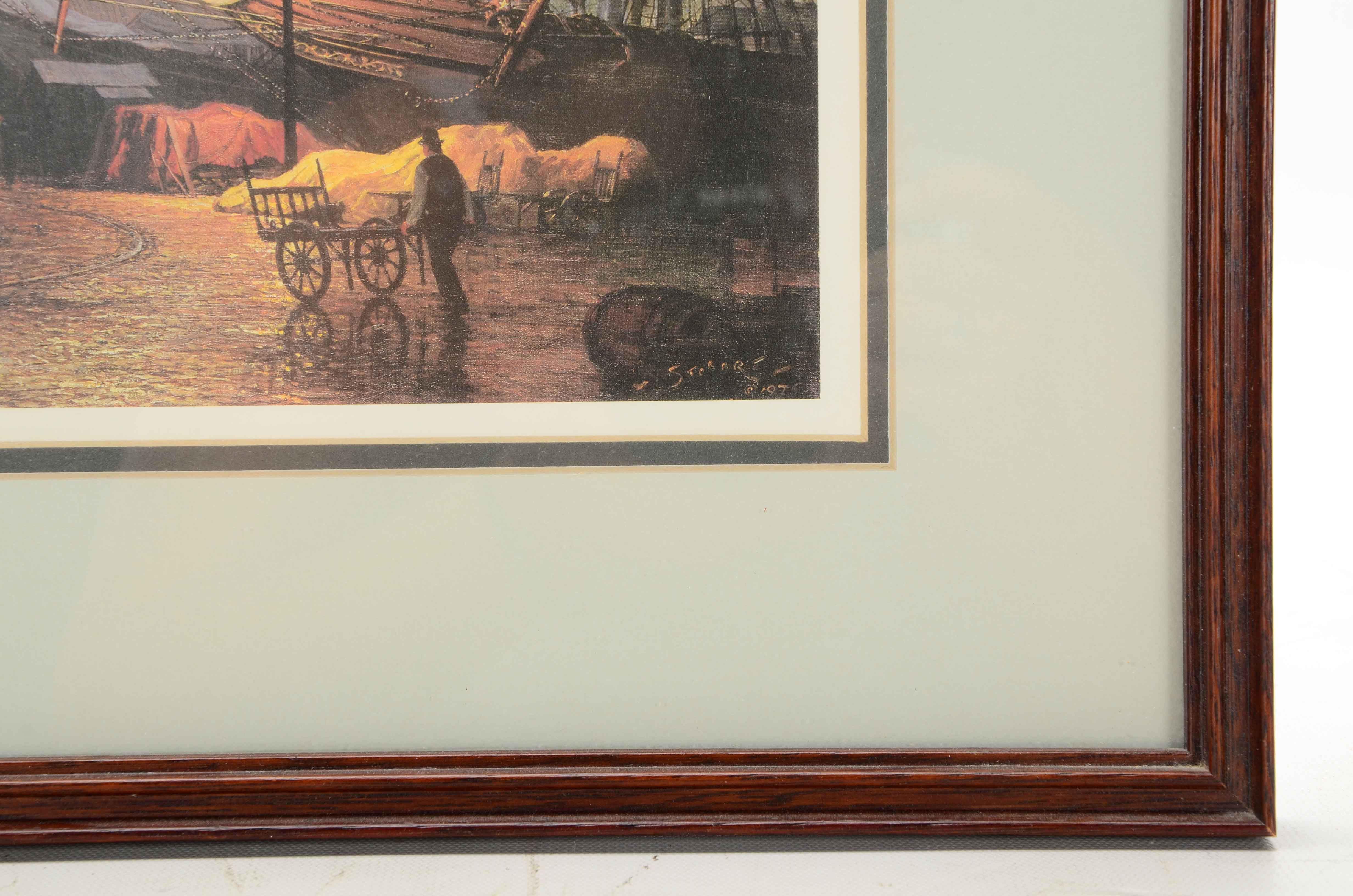 Offset Lithograph after John Stobart's "South Street, New York in 1800"