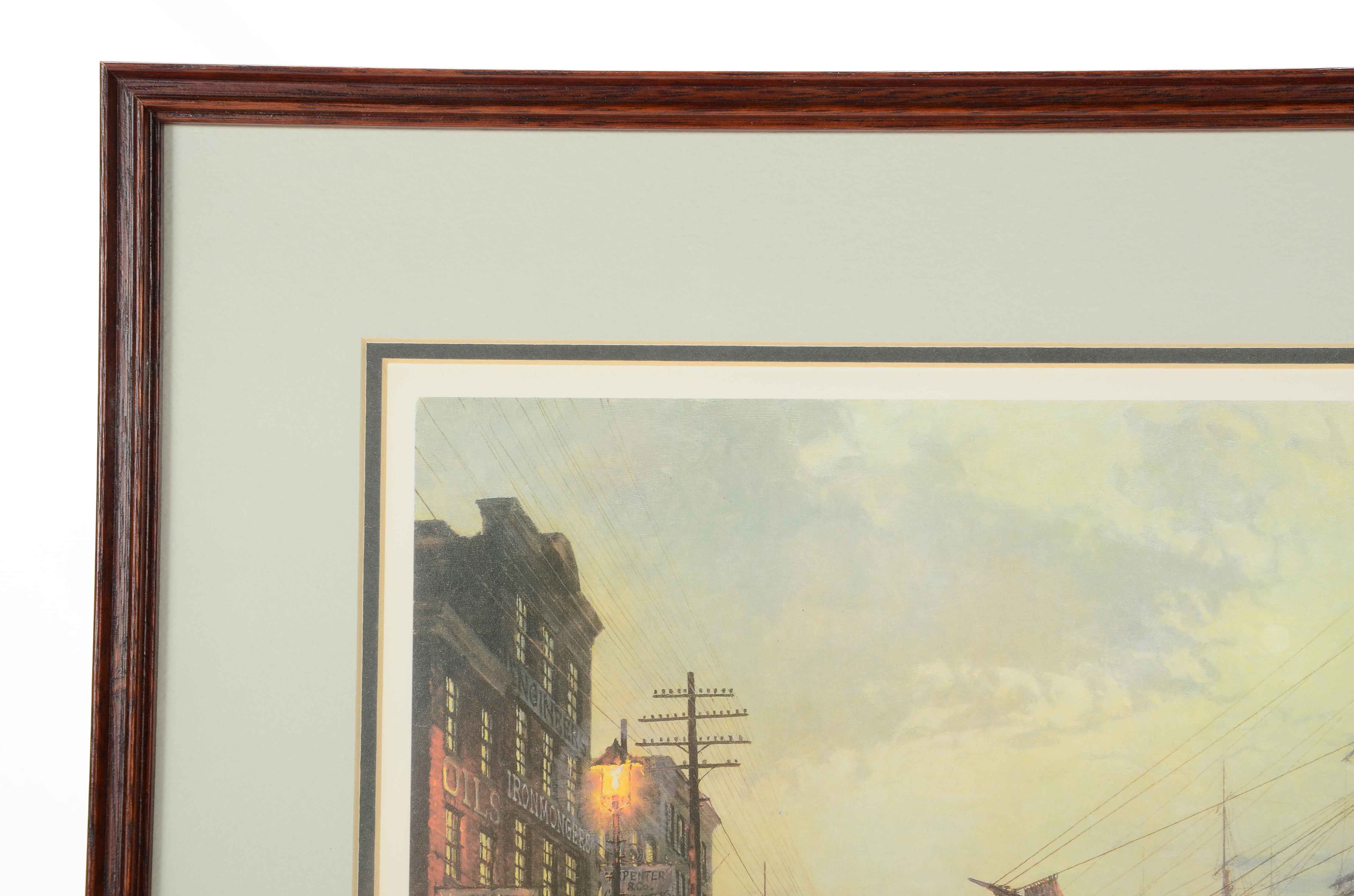 Offset Lithograph after John Stobart's "South Street, New York in 1800"