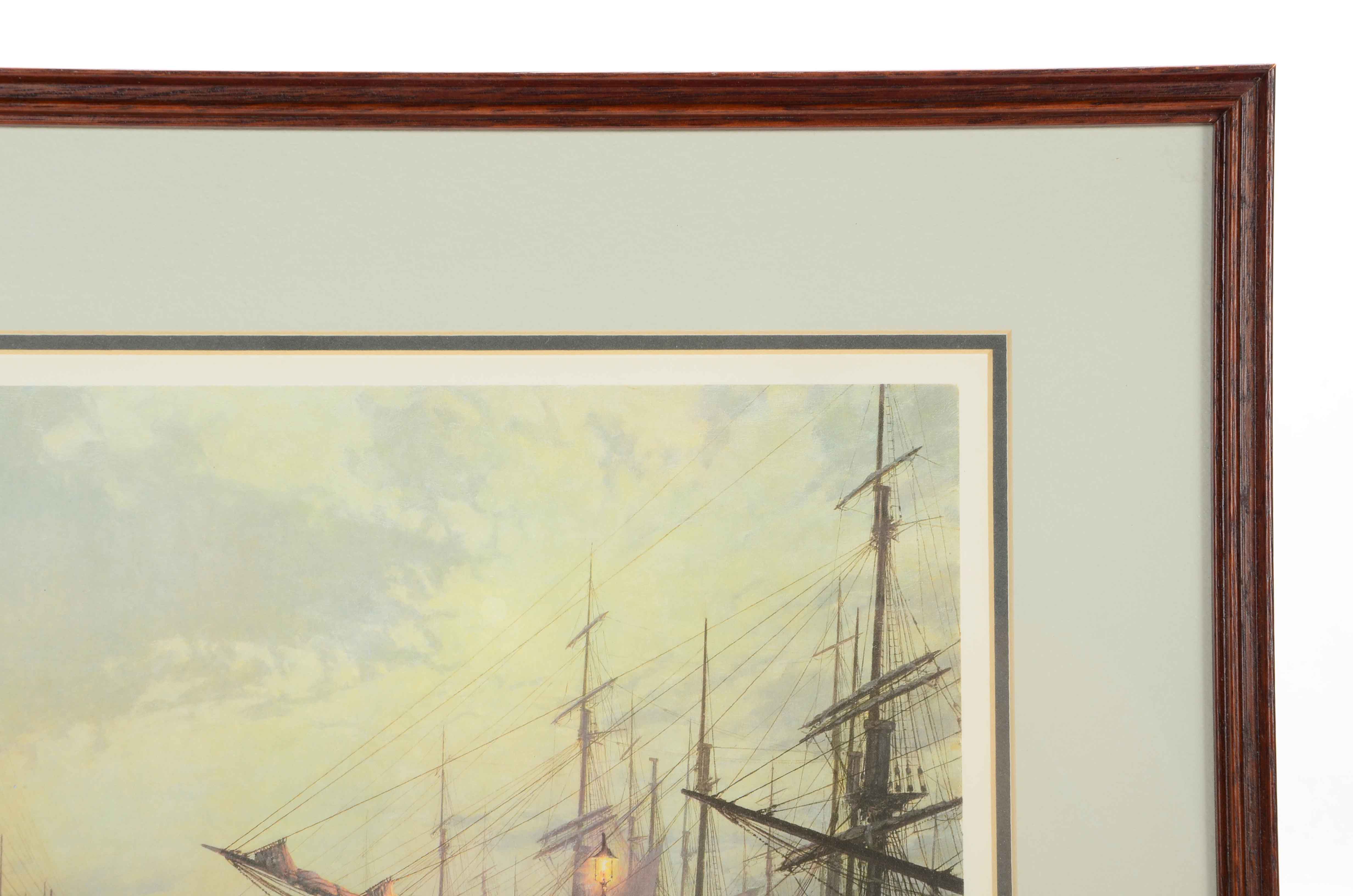 Offset Lithograph after John Stobart's "South Street, New York in 1800"