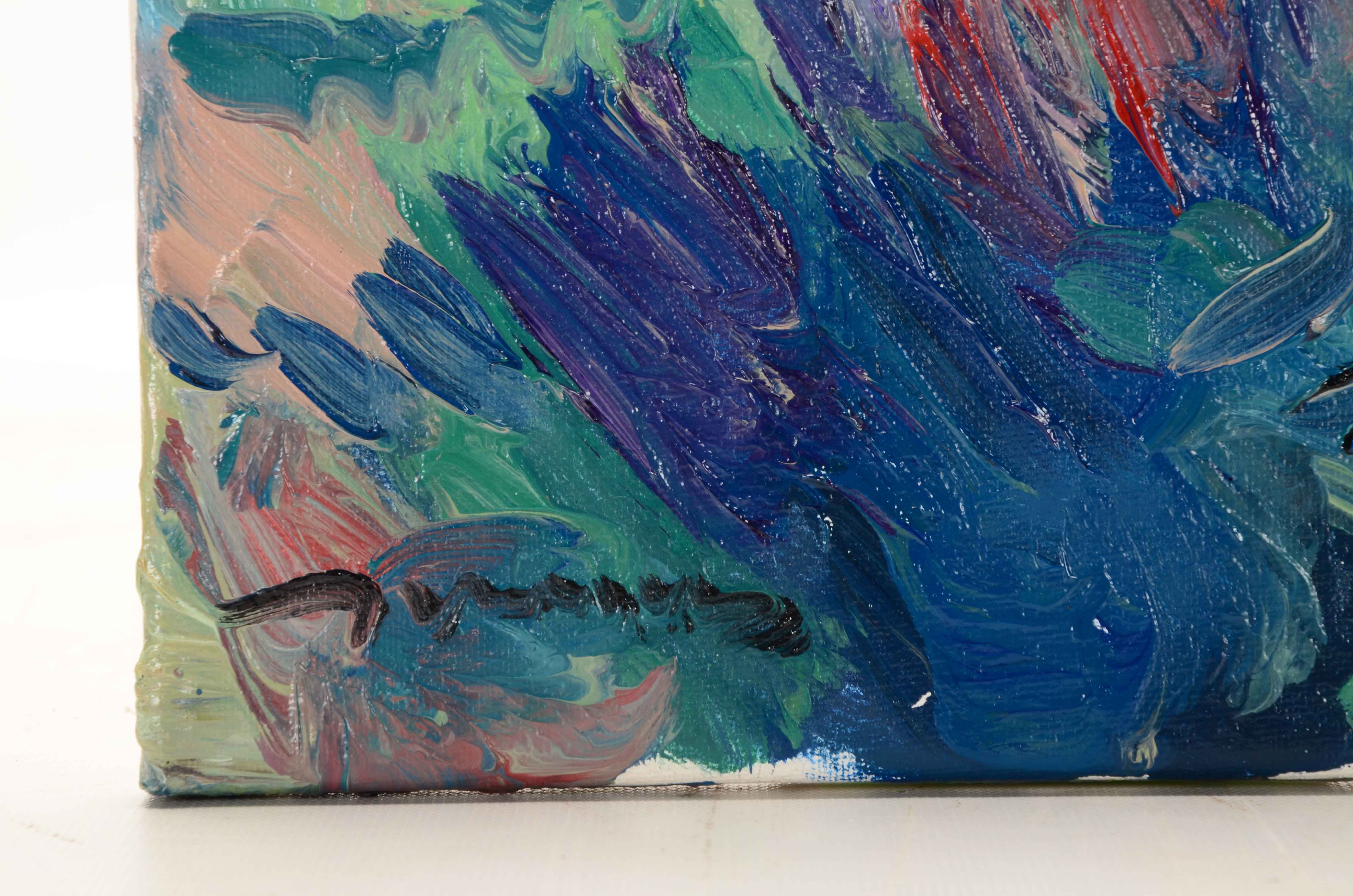 Jose Trujillo Original Oil Painting on Canvas "Lavender Hillside"