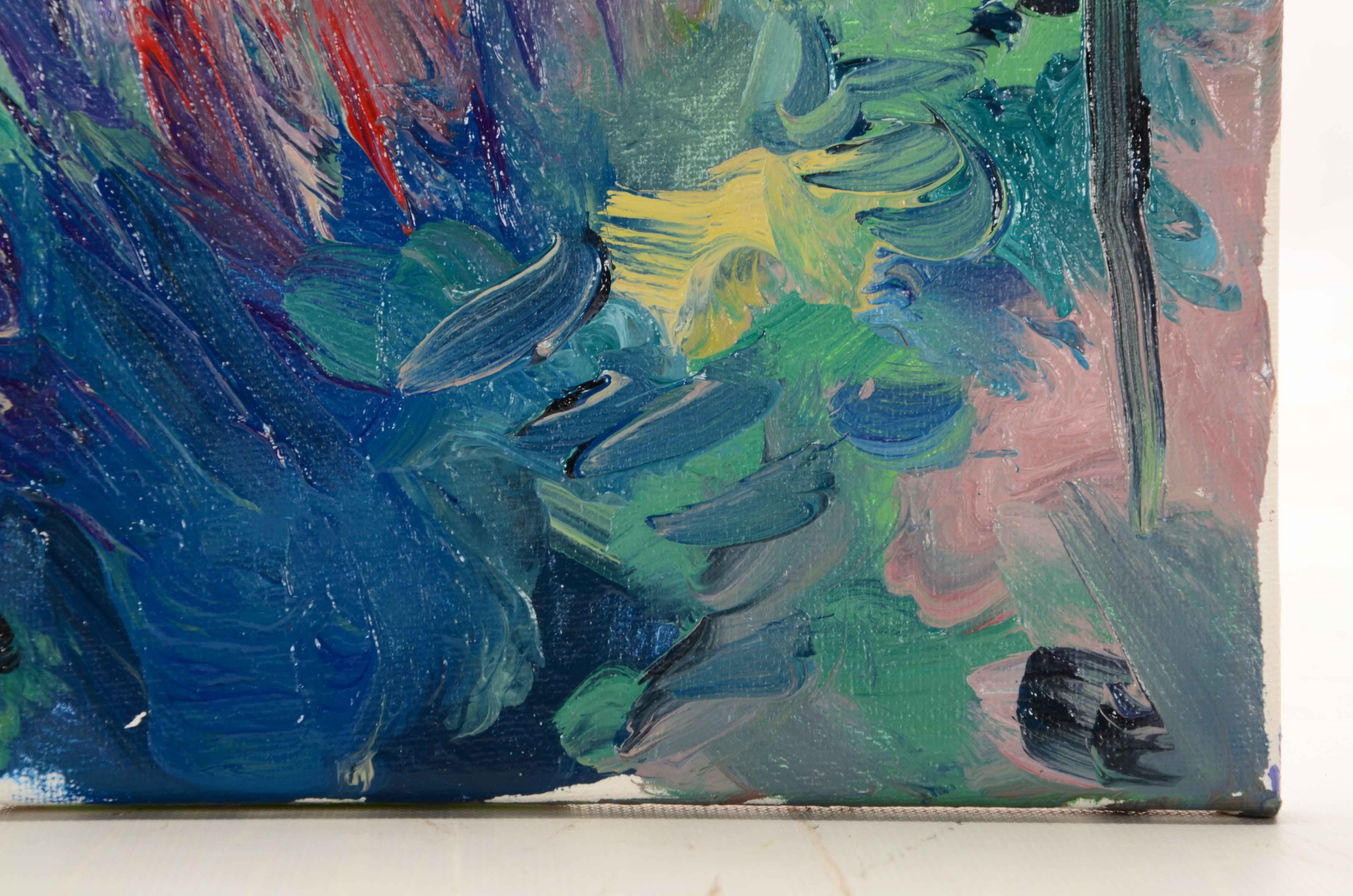 Jose Trujillo Original Oil Painting on Canvas "Lavender Hillside"