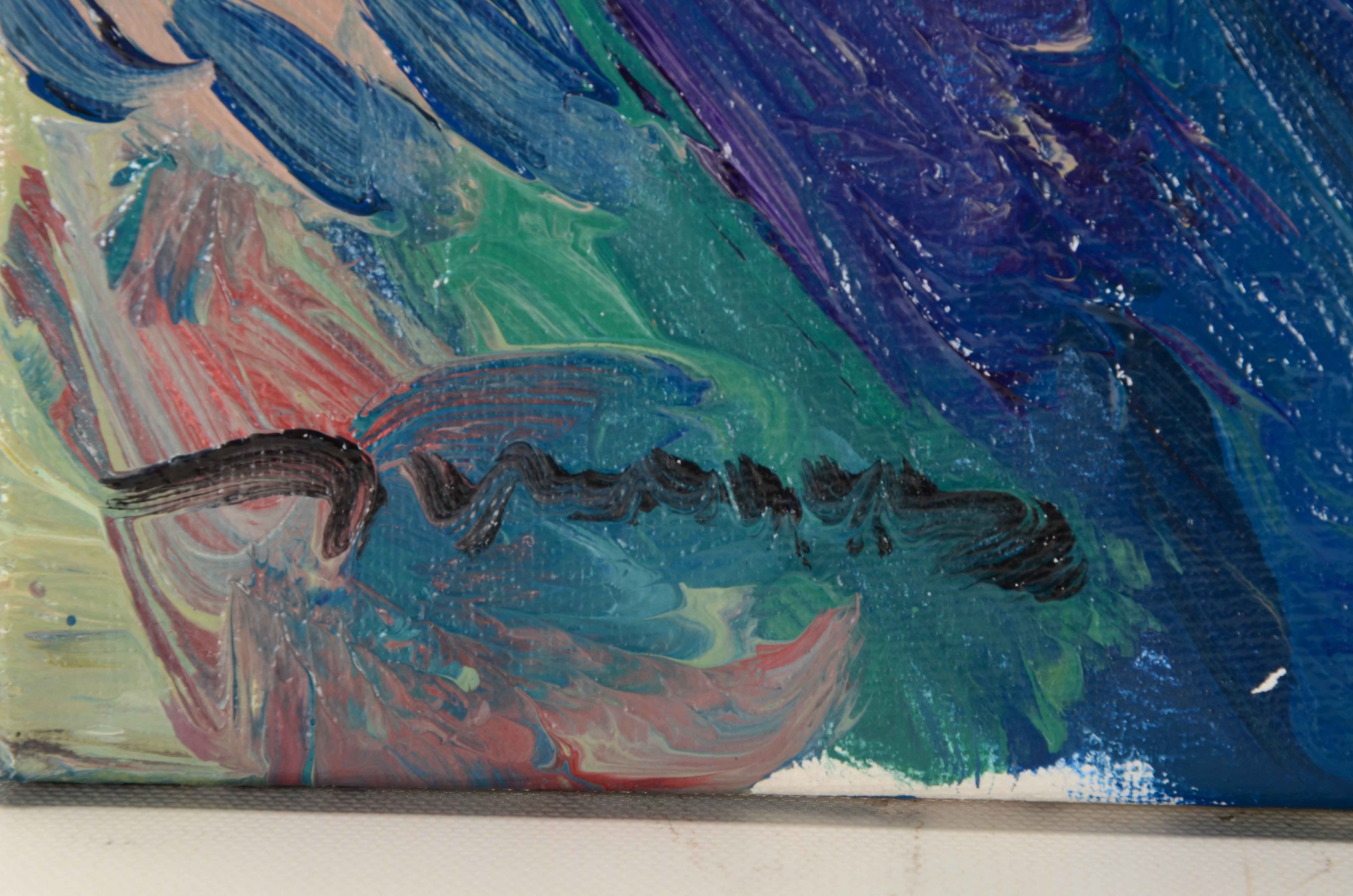 Jose Trujillo Original Oil Painting on Canvas "Lavender Hillside"