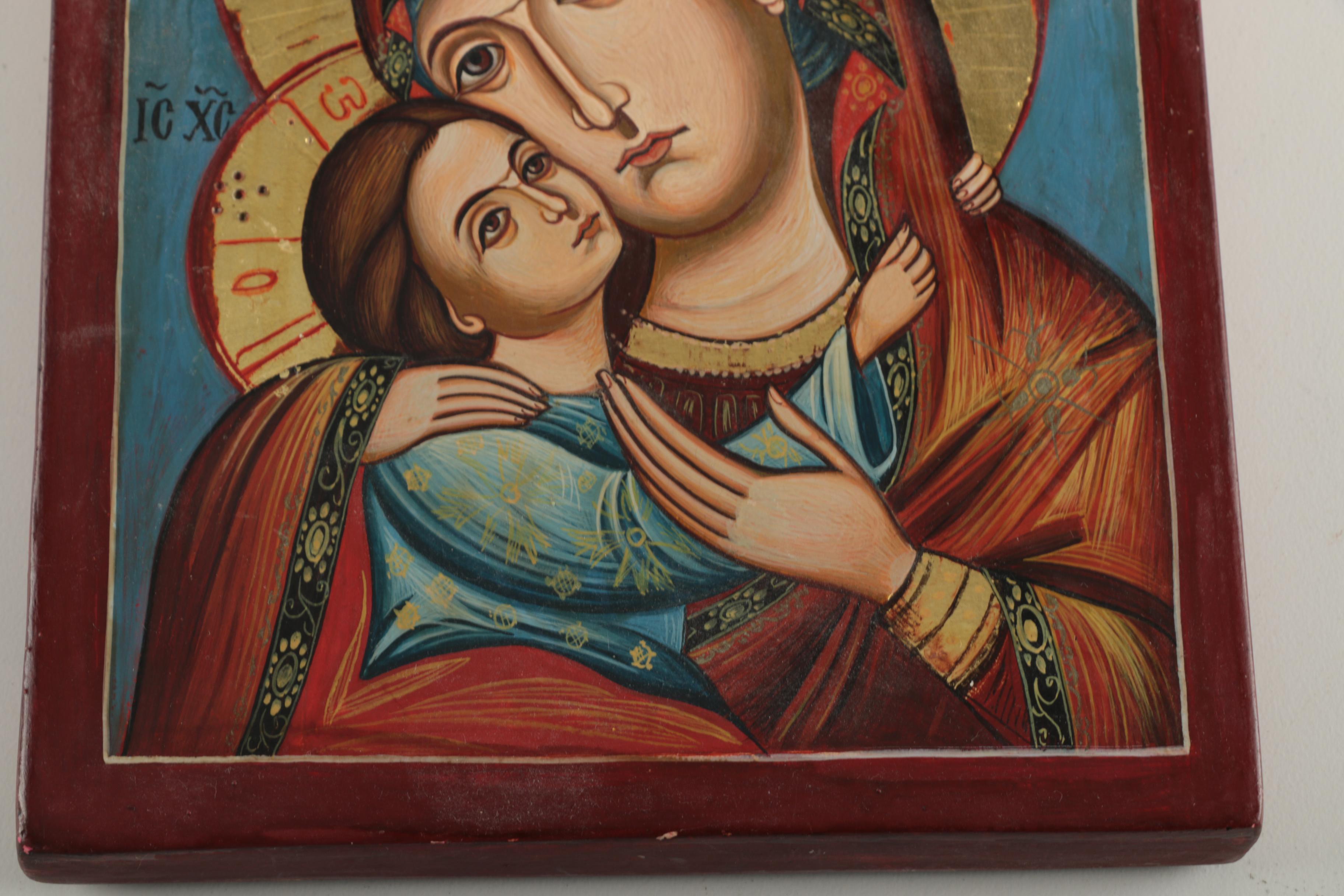 Marinella Dimitrova Tempera on Wood "The Mother of God"