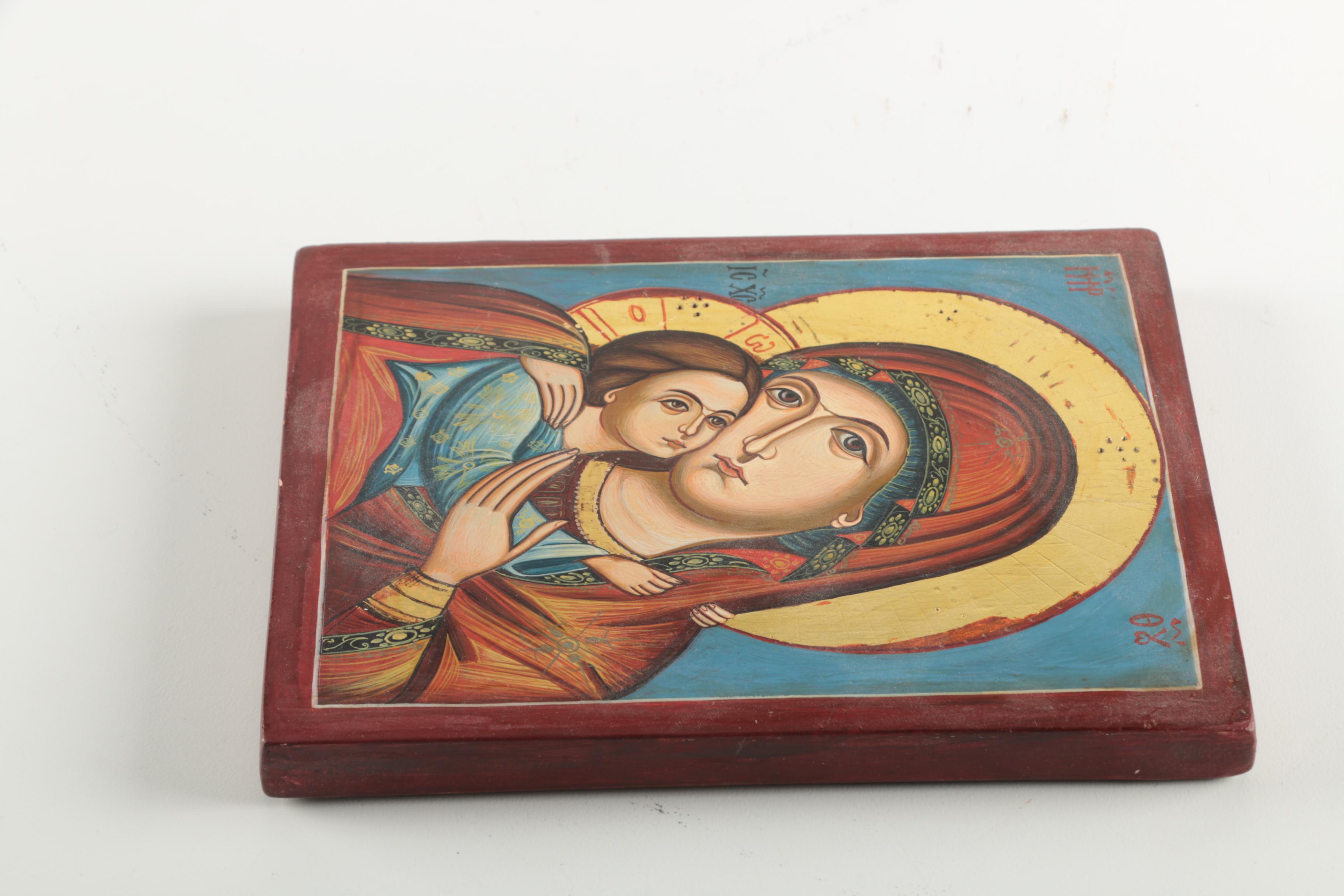 Marinella Dimitrova Tempera on Wood "The Mother of God"