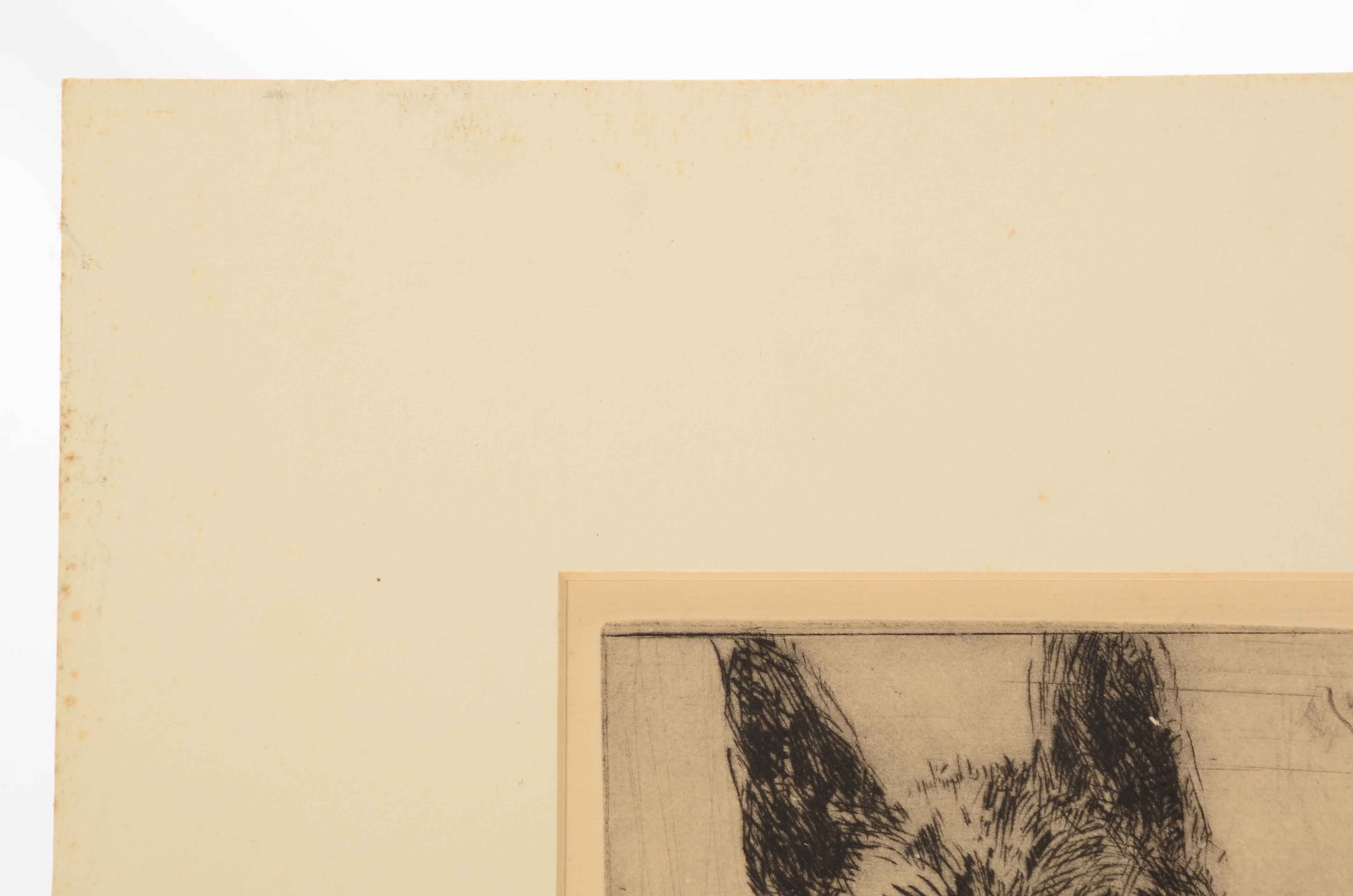 Caroline Williams Signed Original Etching of a Dog