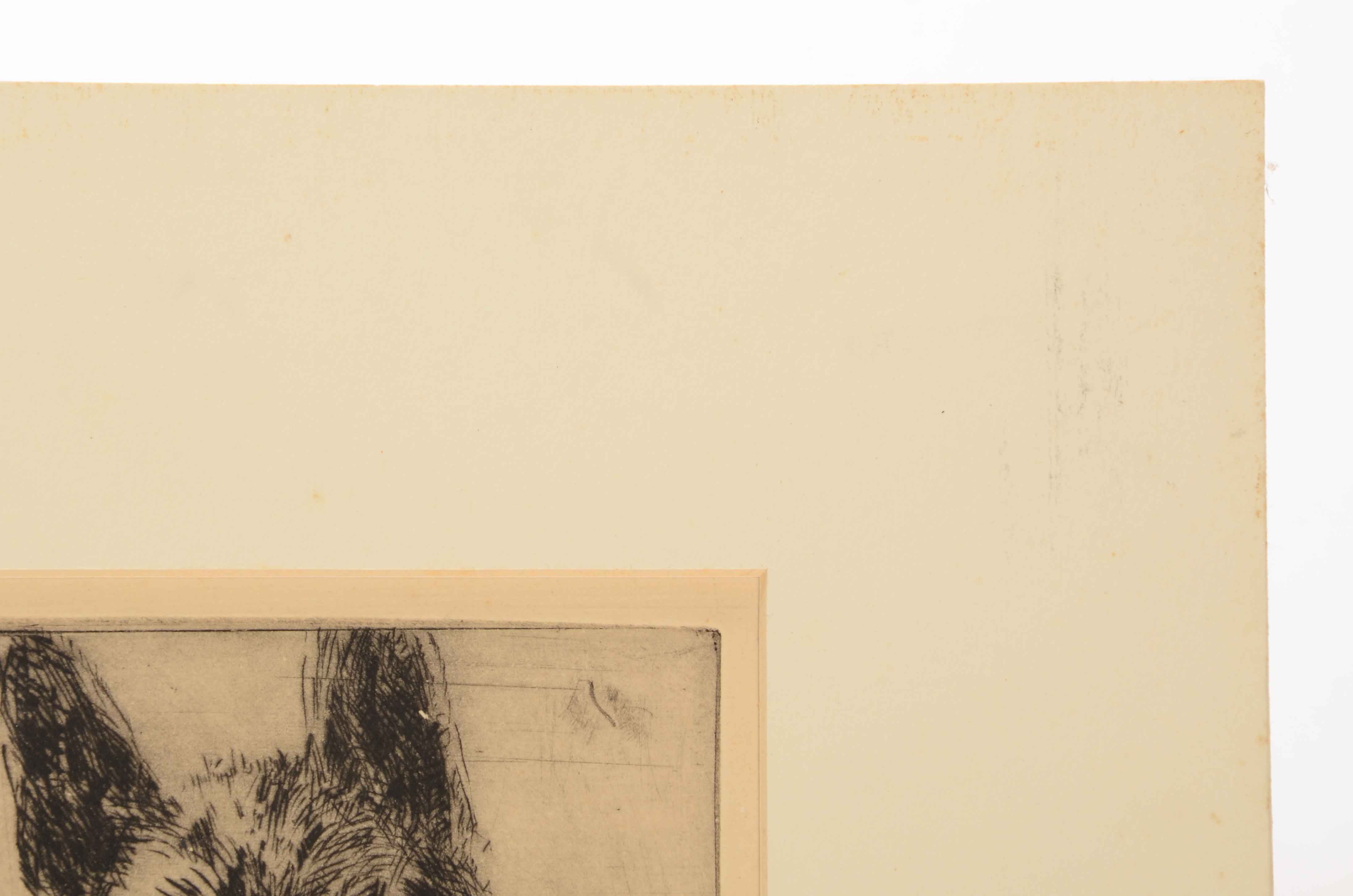 Caroline Williams Signed Original Etching of a Dog