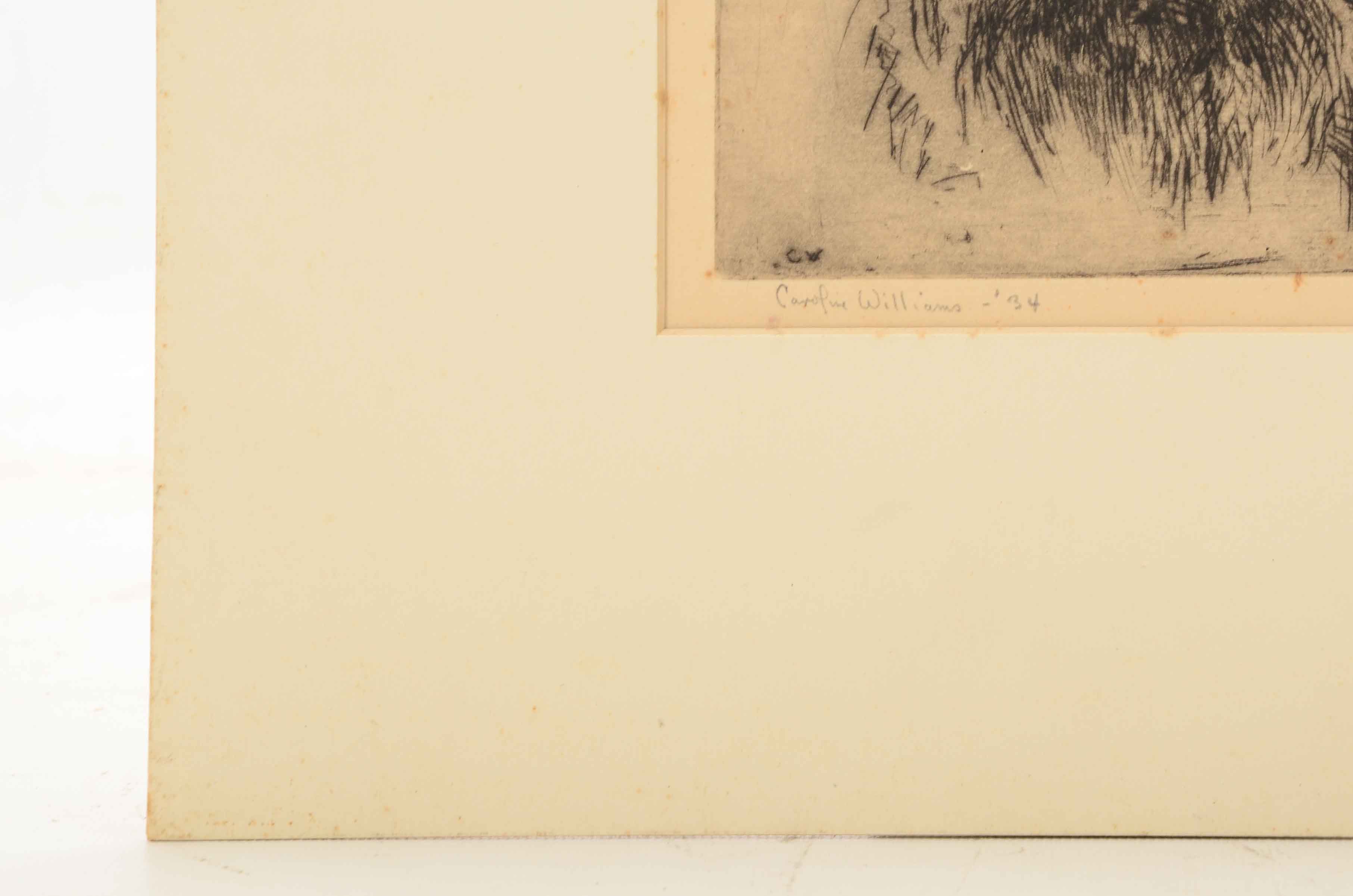 Caroline Williams Signed Original Etching of a Dog