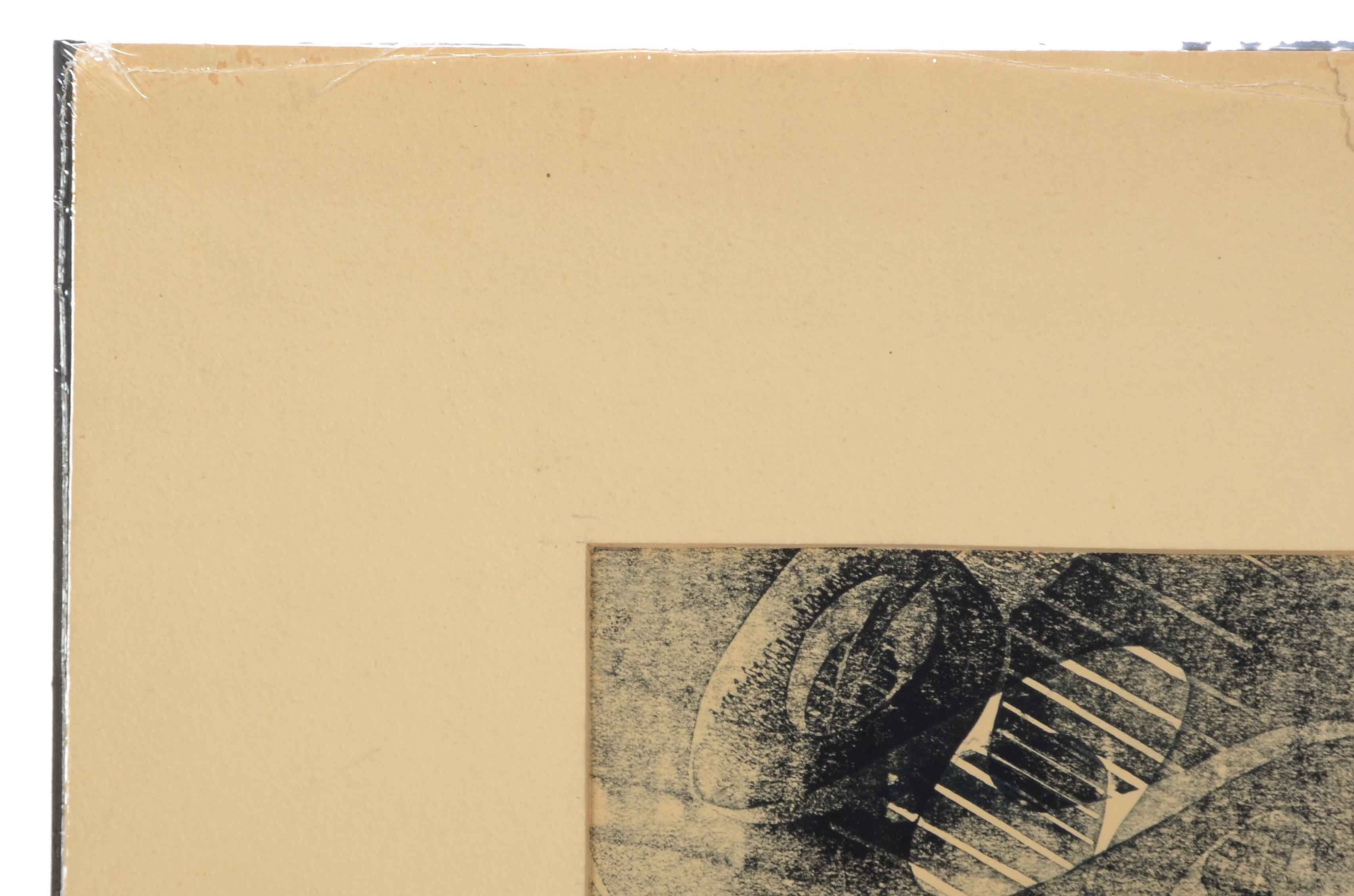 William Saltzman Signed Abstract Relief Print "Linoleum Texture"