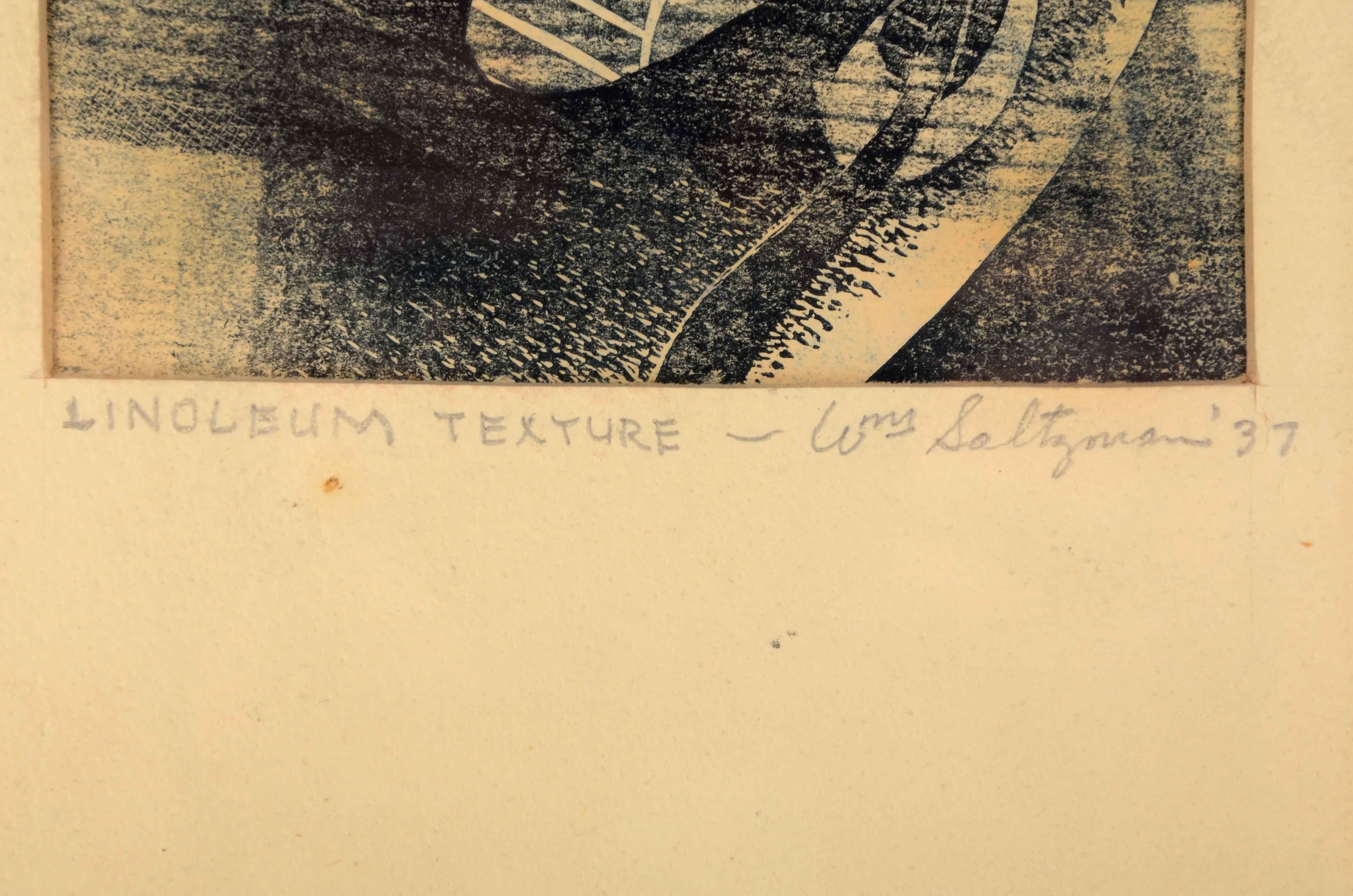 William Saltzman Signed Abstract Relief Print "Linoleum Texture"