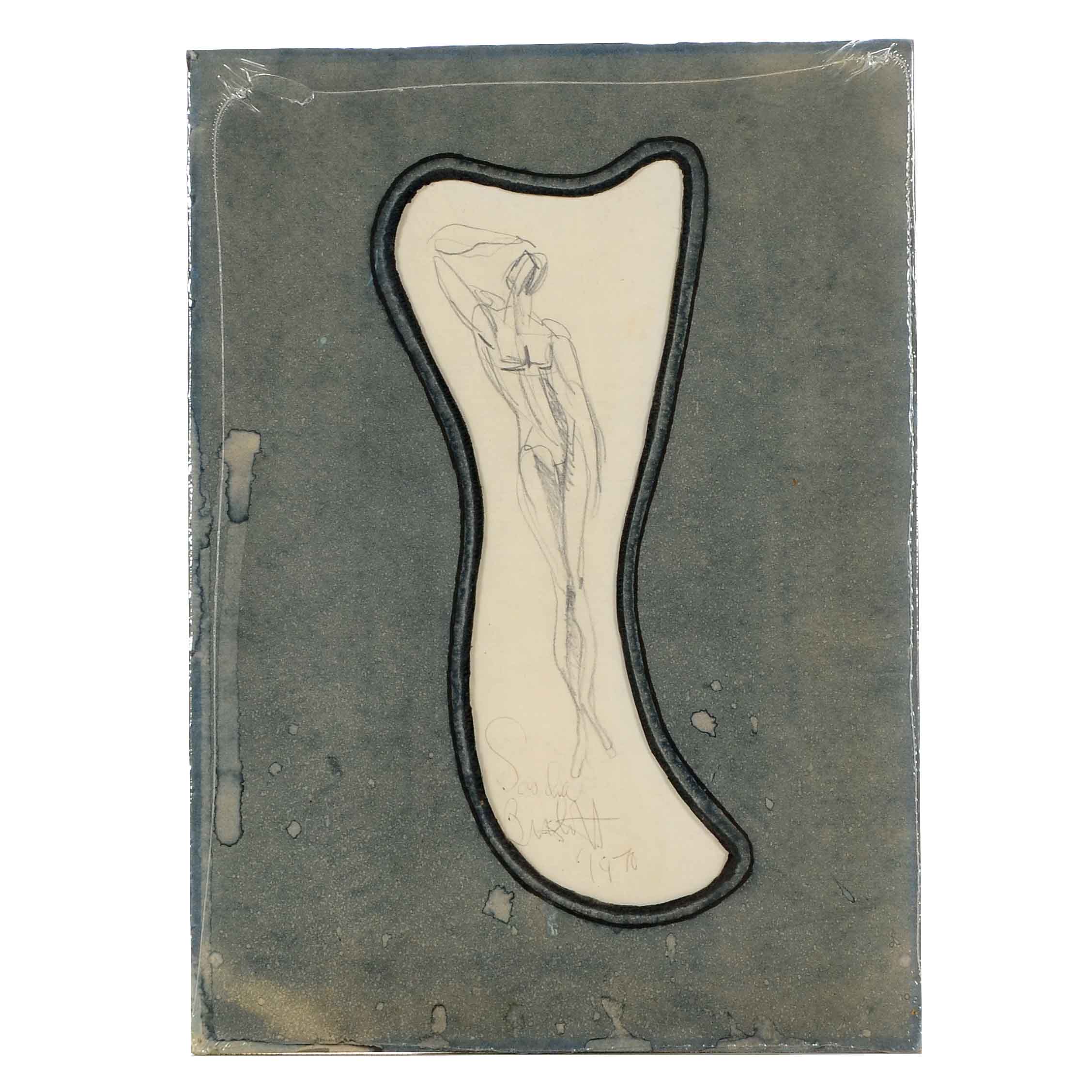 Sascha Brastoff Original Signed Graphite Figure Study