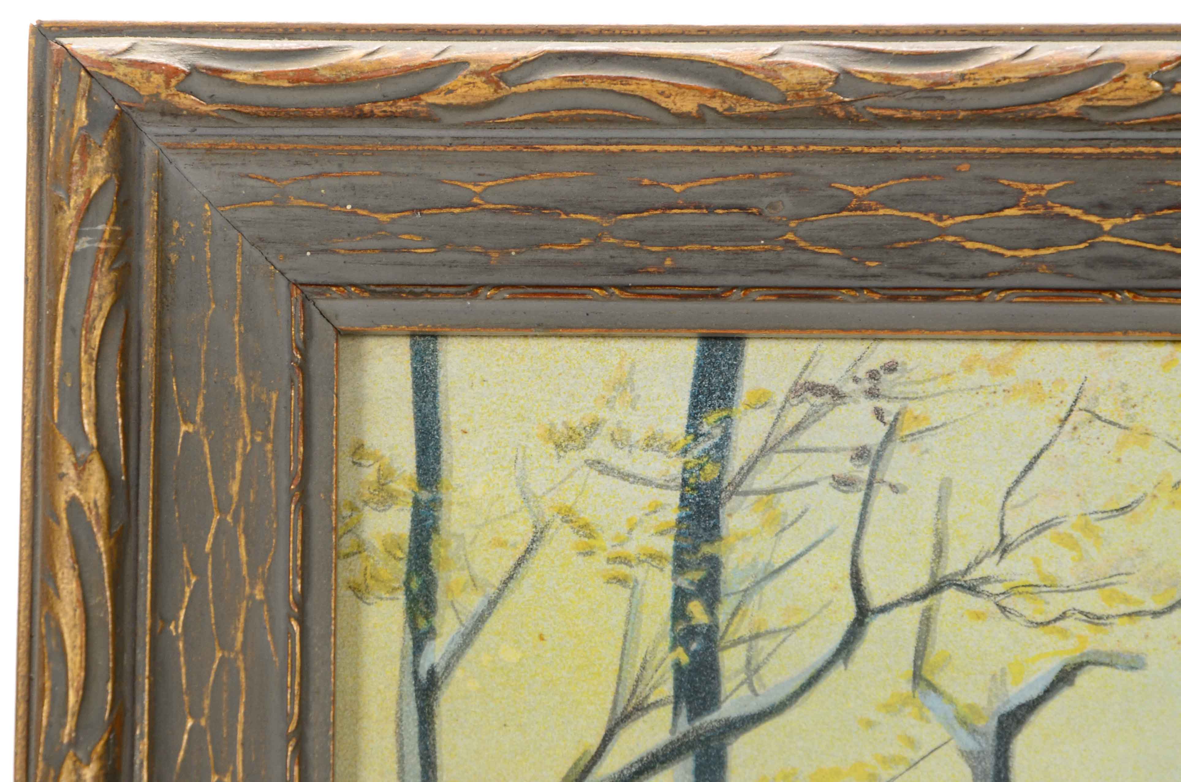 C.P. Weber Chromolithograph of Winter Scene with Sheep