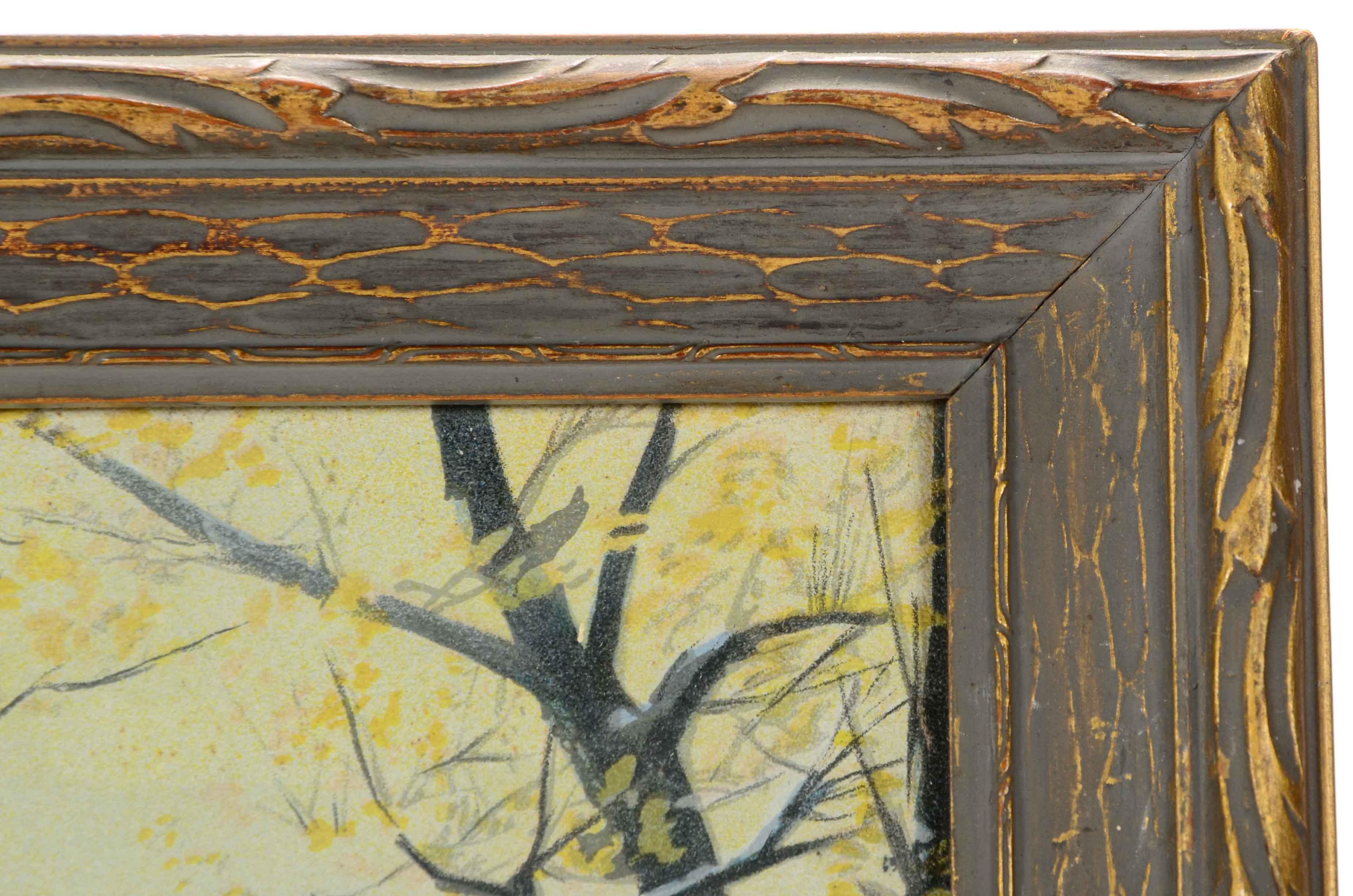 C.P. Weber Chromolithograph of Winter Scene with Sheep