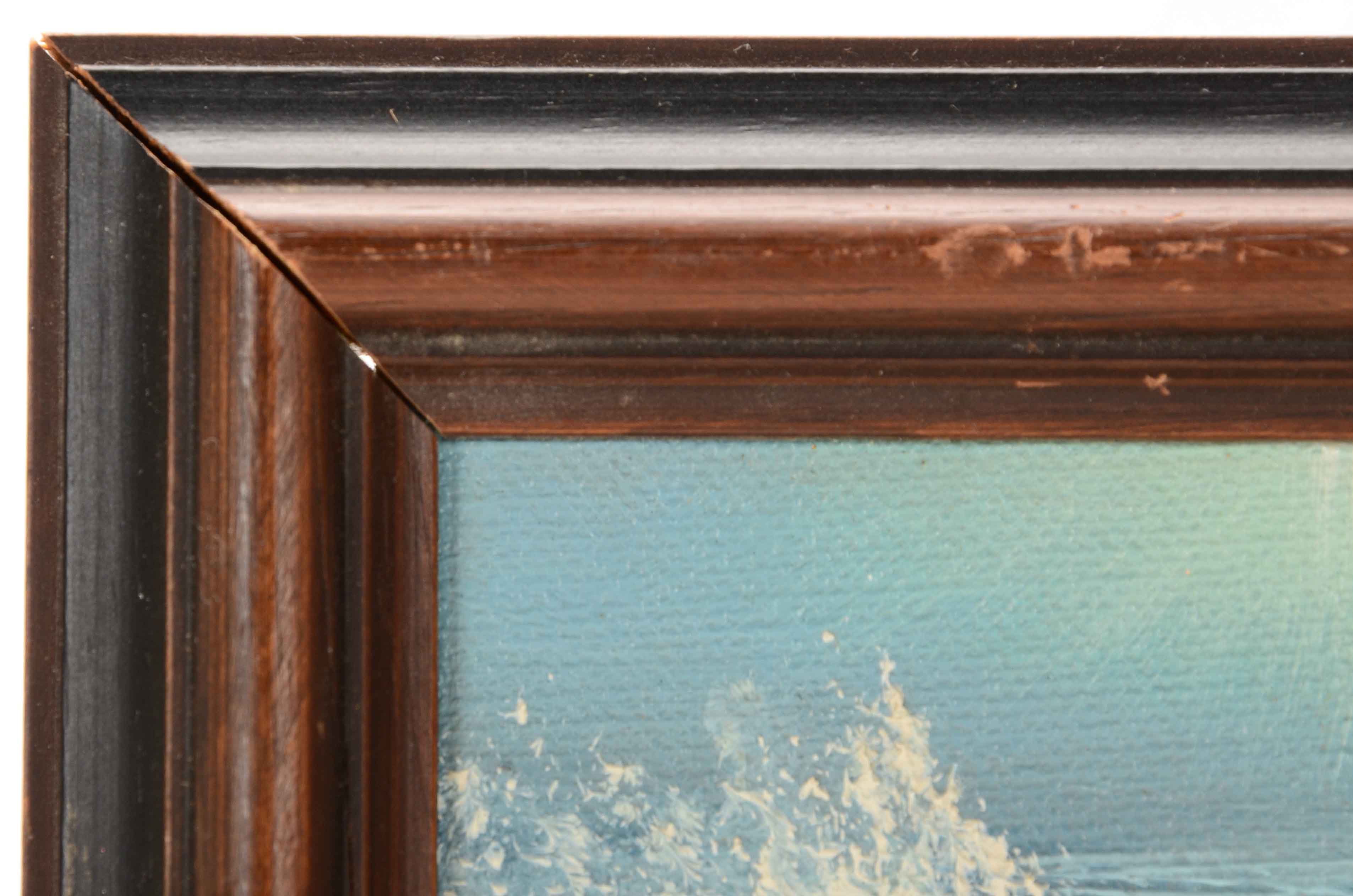 L. Hoon Miniature Oil Painting of a Seascape