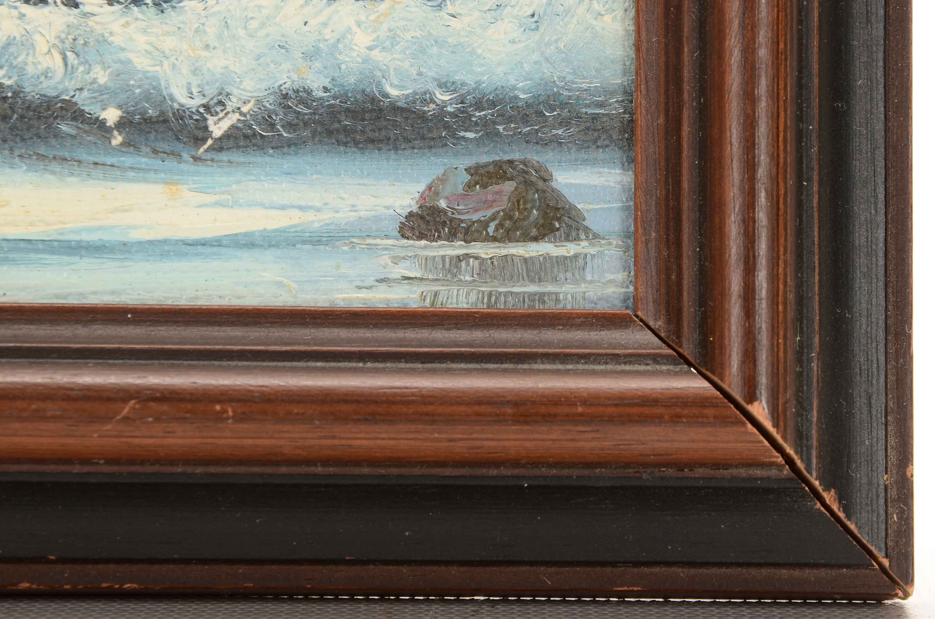 L. Hoon Miniature Oil Painting of a Seascape