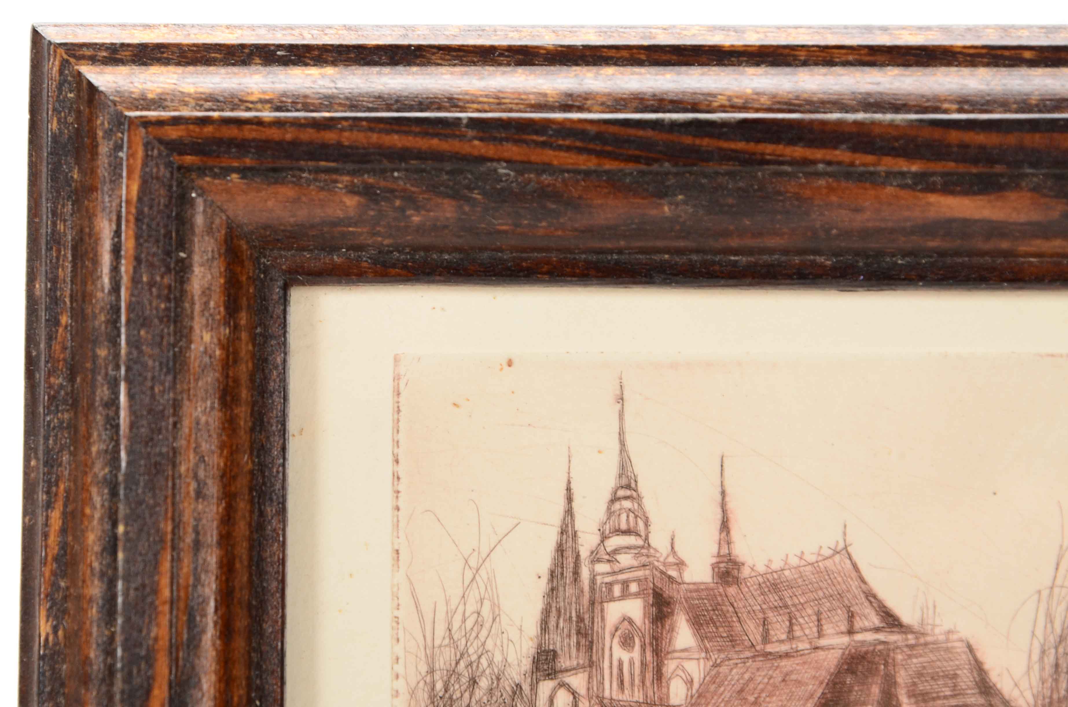 Karel Machek Limited Edition Etching of St. Vitus Cathedral, Prague