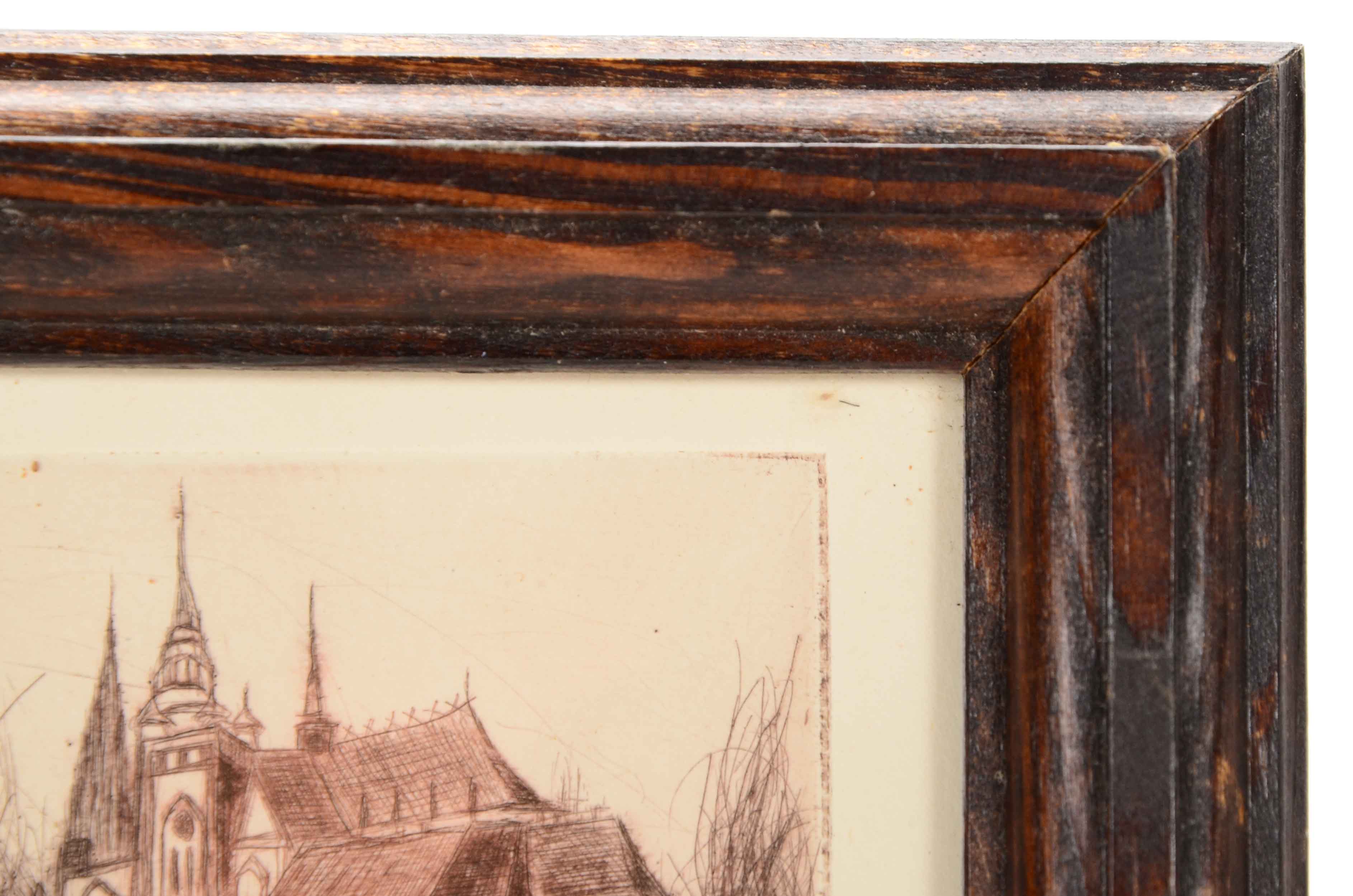 Karel Machek Limited Edition Etching of St. Vitus Cathedral, Prague