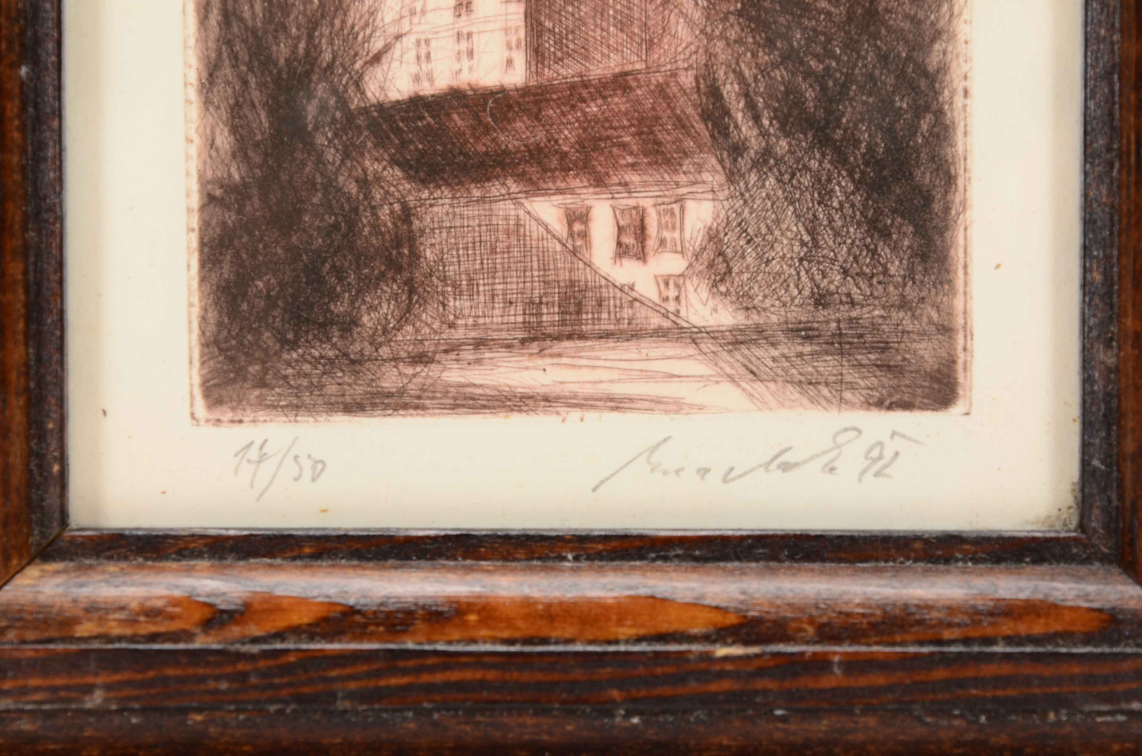 Karel Machek Limited Edition Etching of St. Vitus Cathedral, Prague