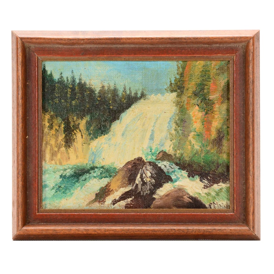 Paul Meinberg Miniature Oil Painting of a Landscape