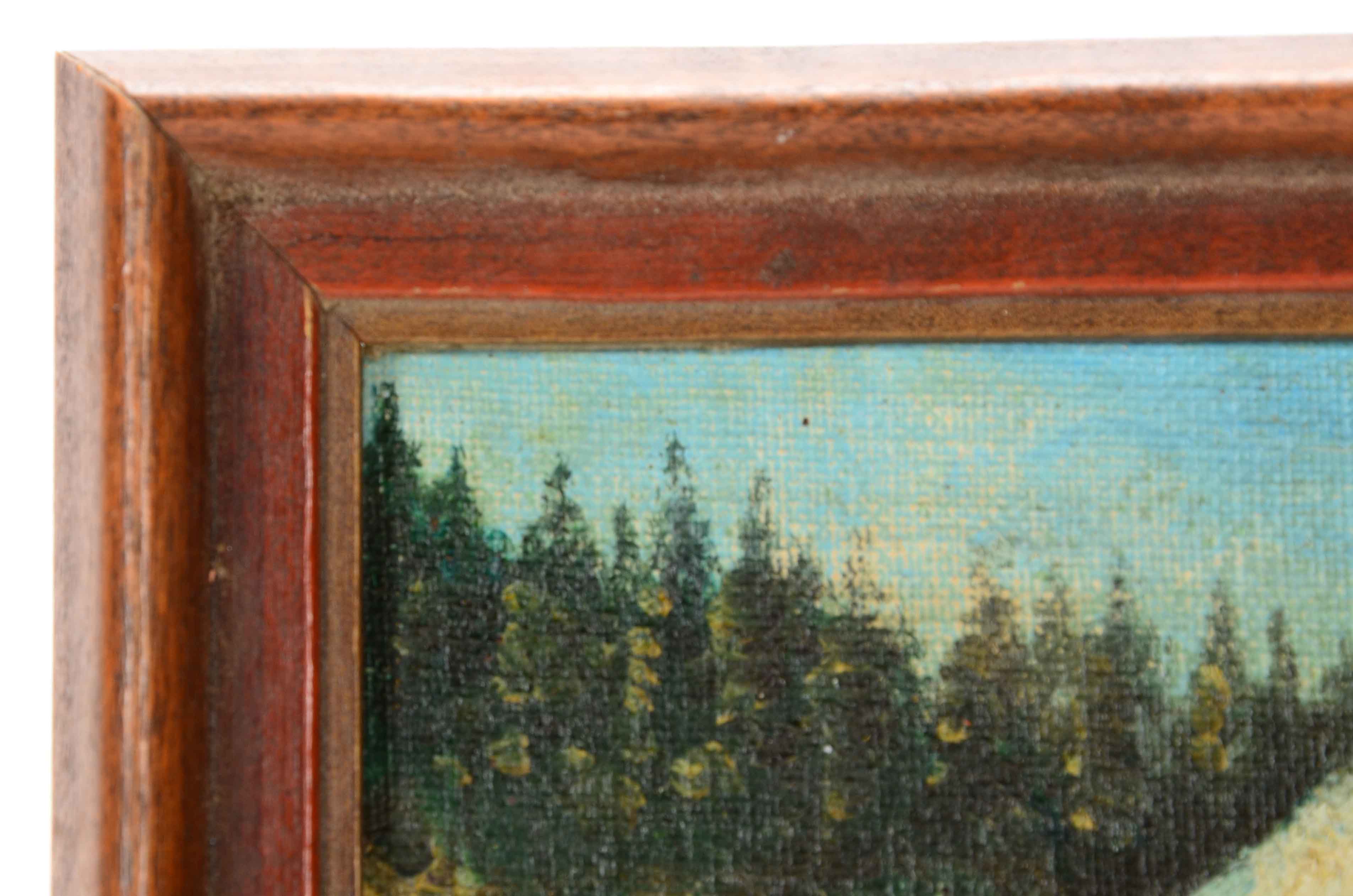 Paul Meinberg Miniature Oil Painting of a Landscape