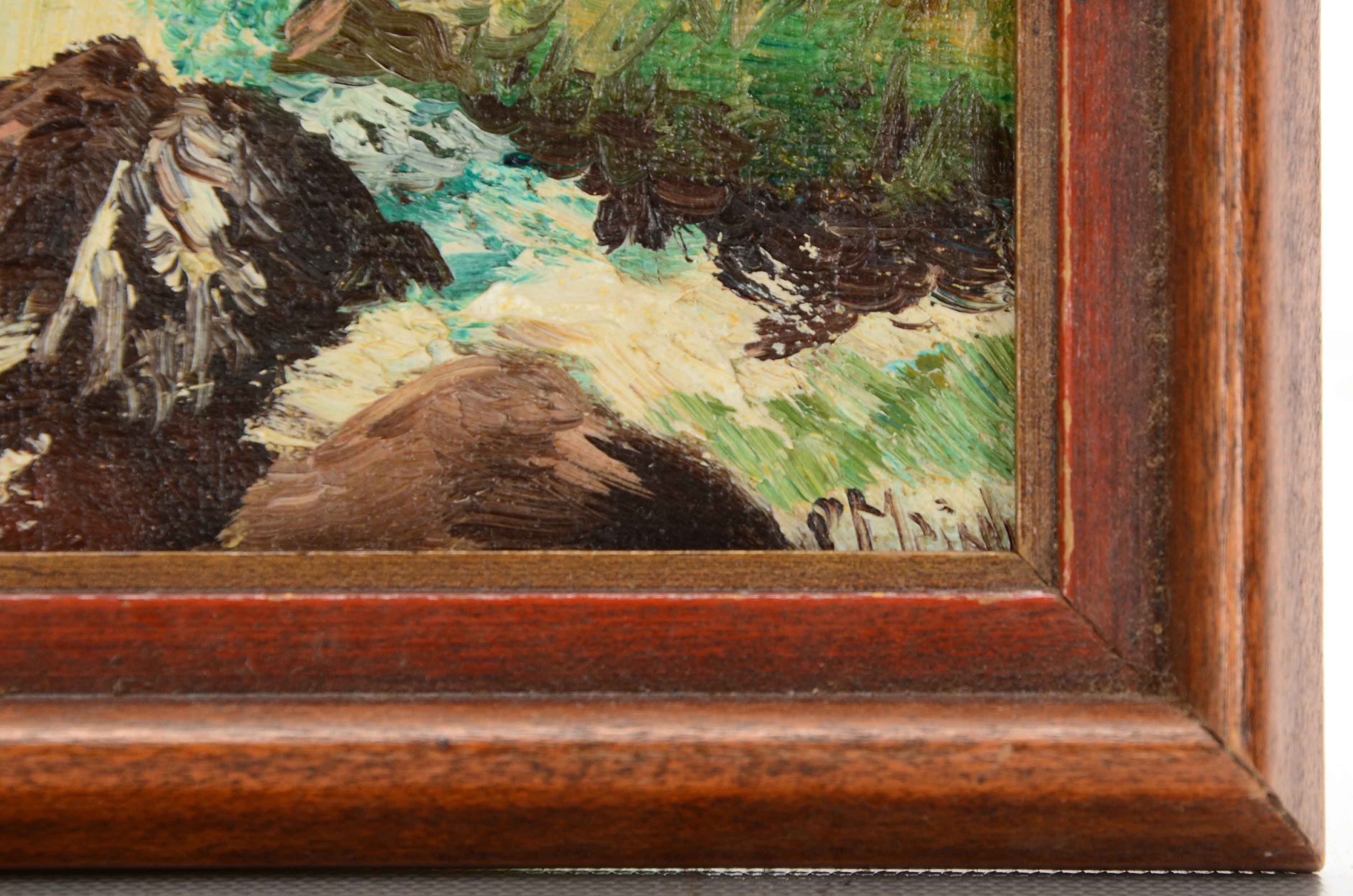 Paul Meinberg Miniature Oil Painting of a Landscape
