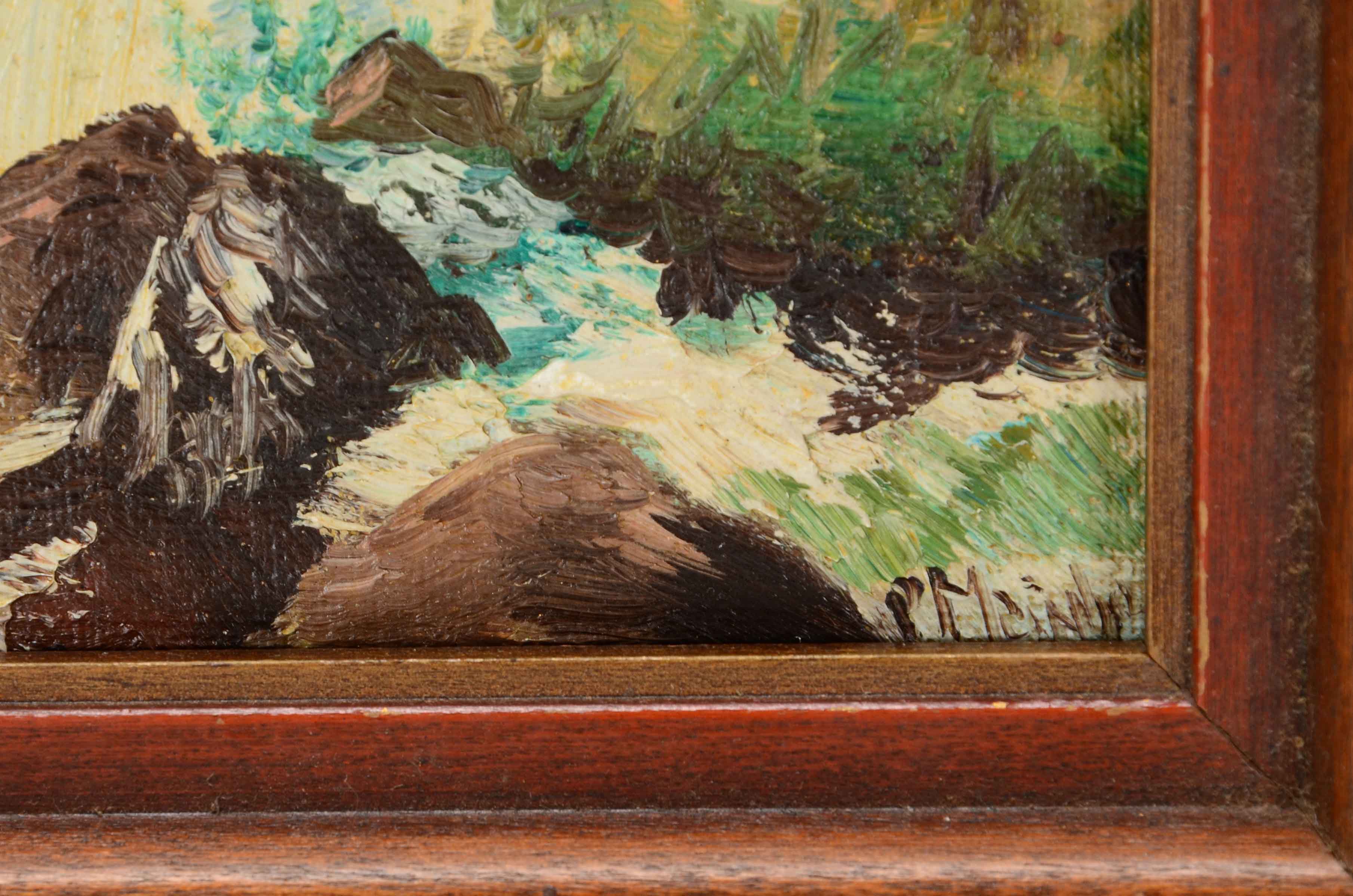 Paul Meinberg Miniature Oil Painting of a Landscape