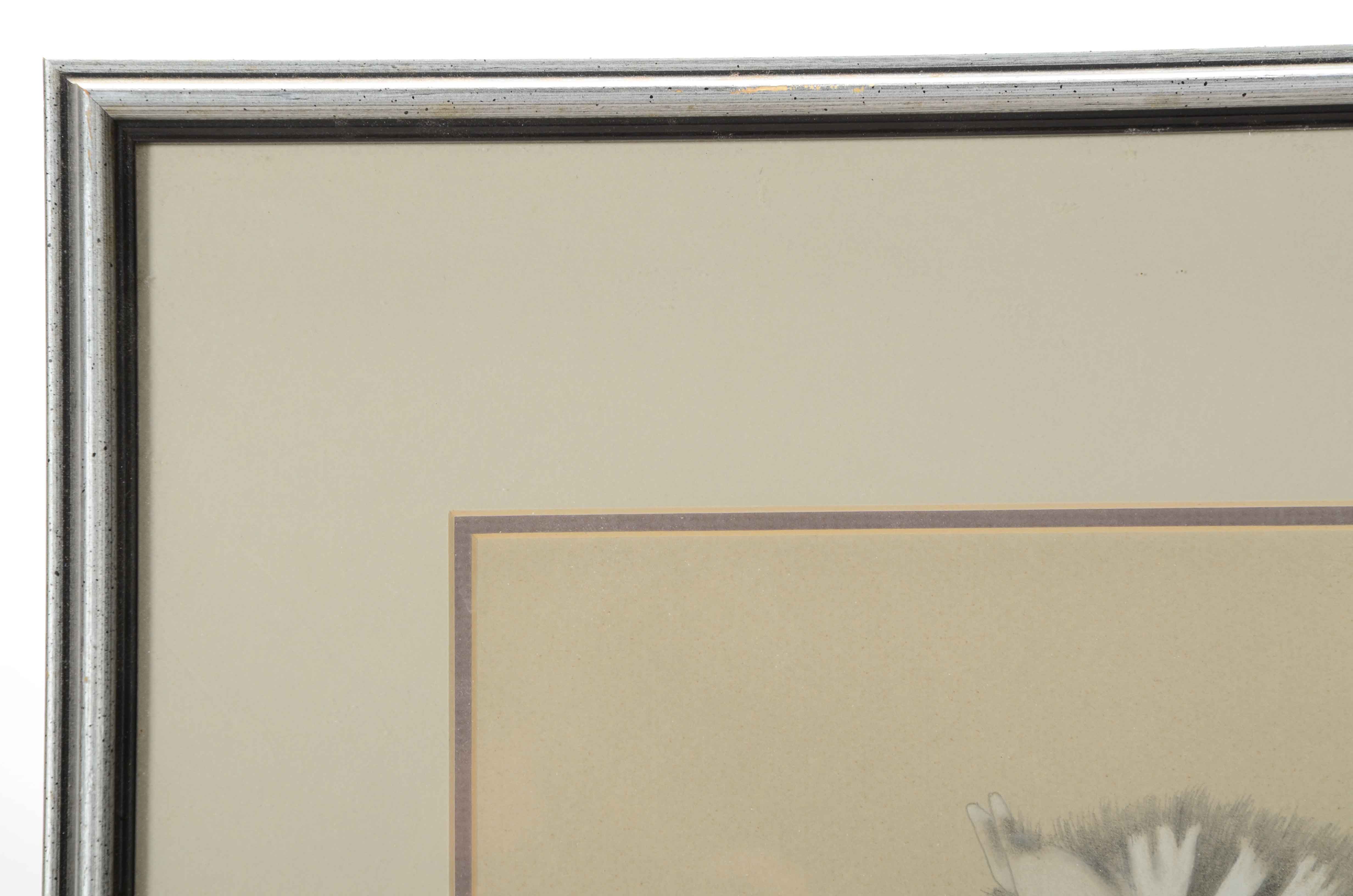 Carl Schmuelling Original Graphite and Pastel Drawing "Zebra Mare & Colt II"