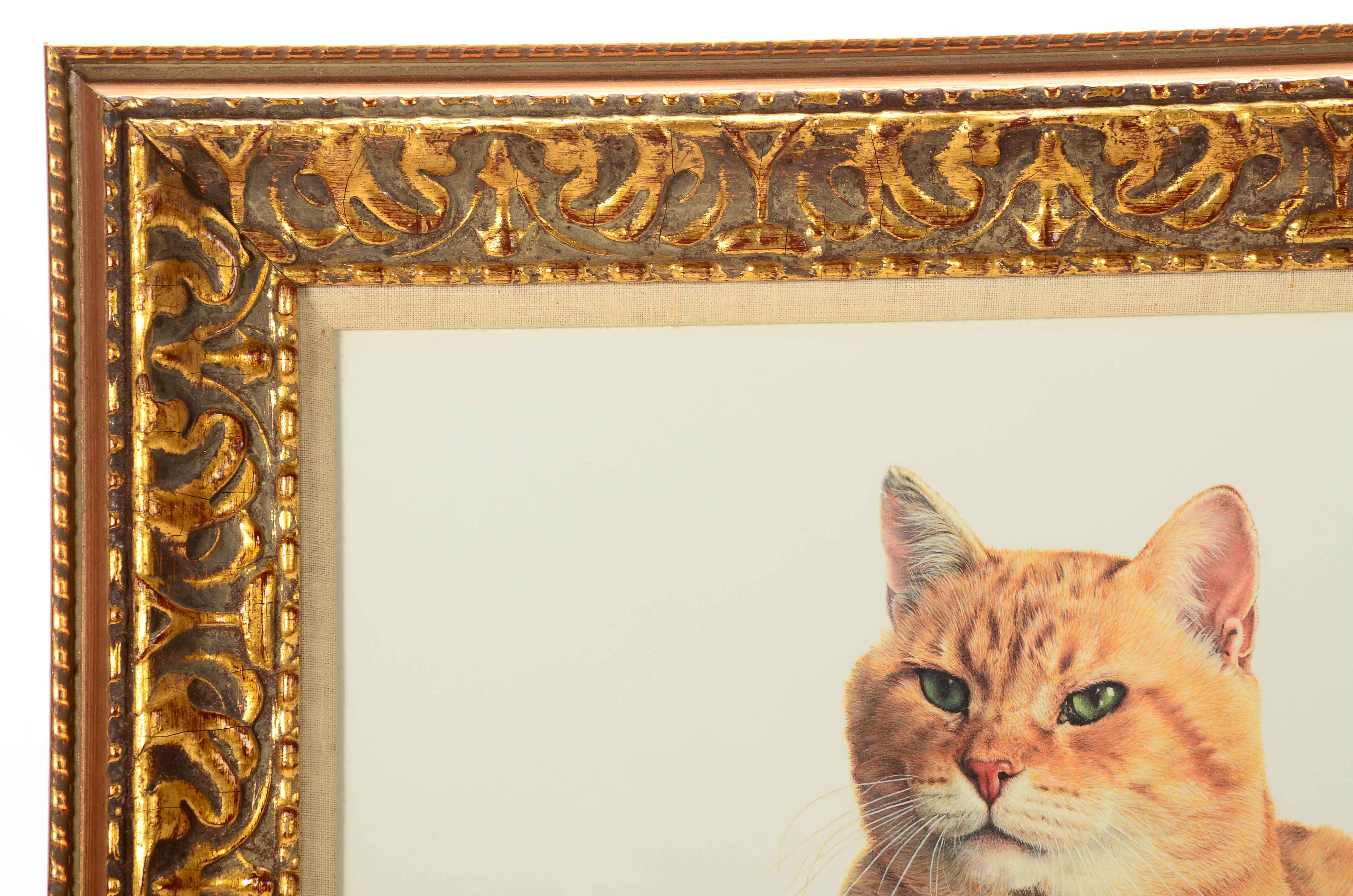 Charles Fracé Signed Offset Lithograph "Morris the Cat" with Original Paw Print