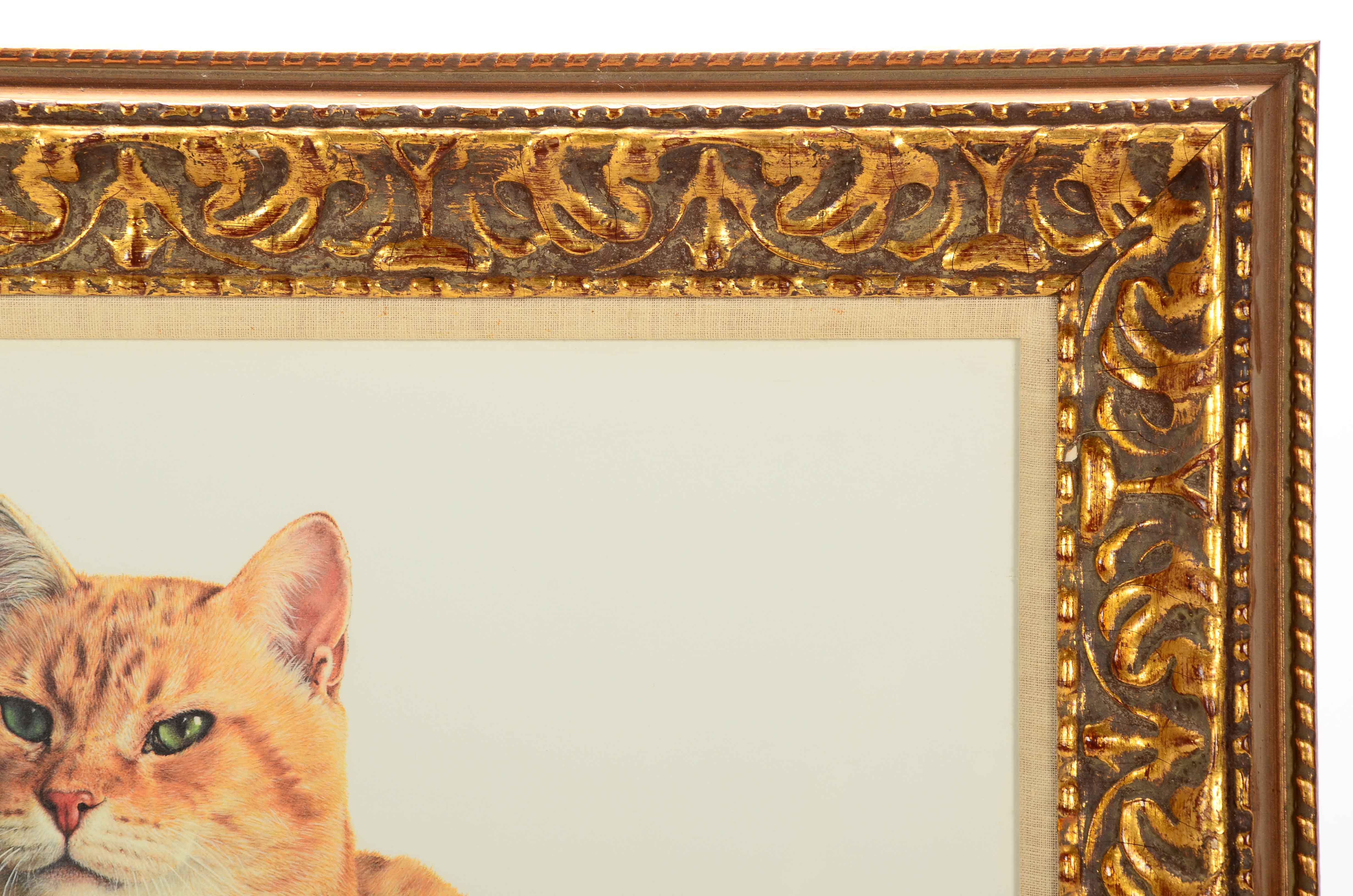 Charles Fracé Signed Offset Lithograph "Morris the Cat" with Original Paw Print