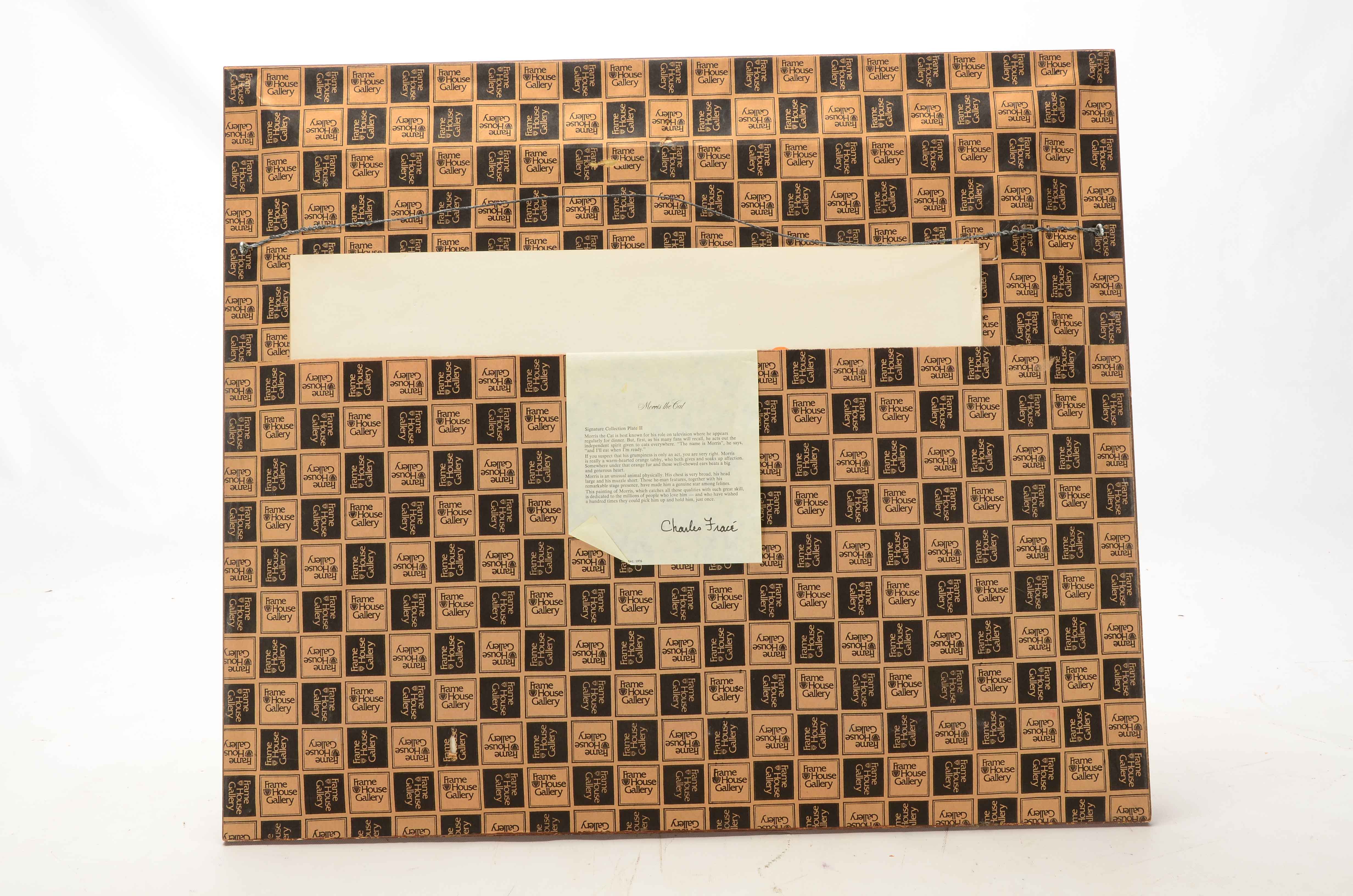 Charles Fracé Signed Offset Lithograph "Morris the Cat" with Original Paw Print