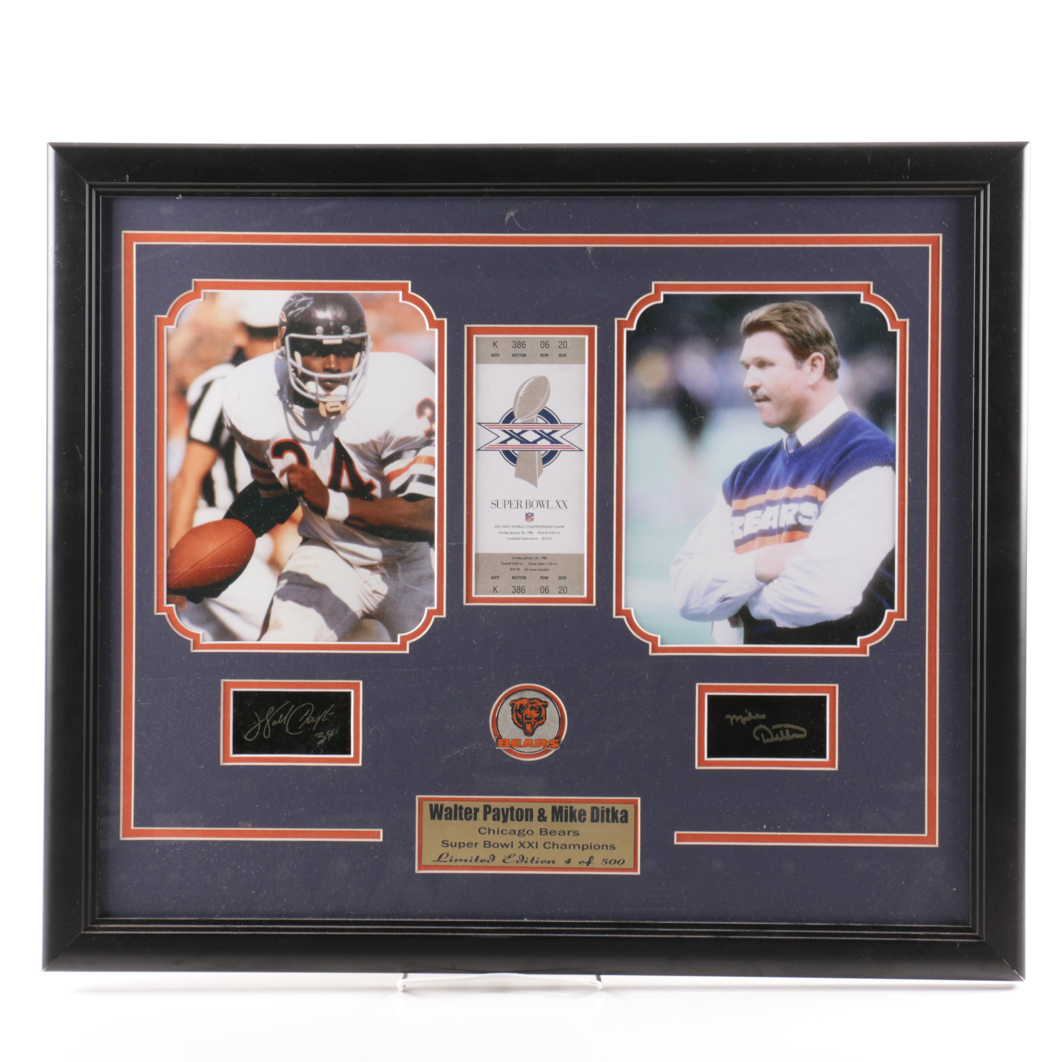 Limited Edition Chicago Bears Super Bowl XX Framed Print Display