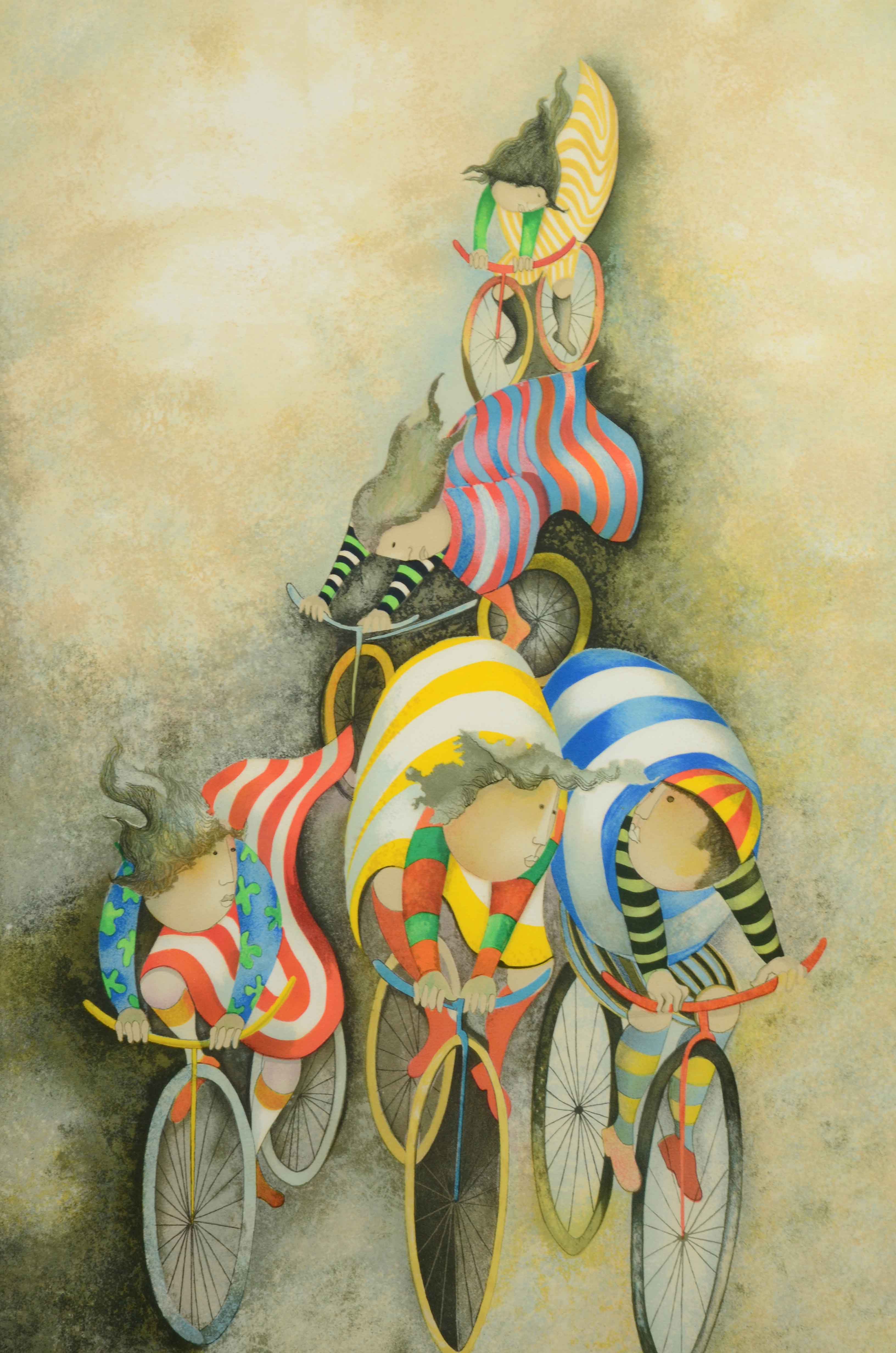 Graciela Rodo Boulanger Limited Edition Lithograph "Promenade en Bicyclette"