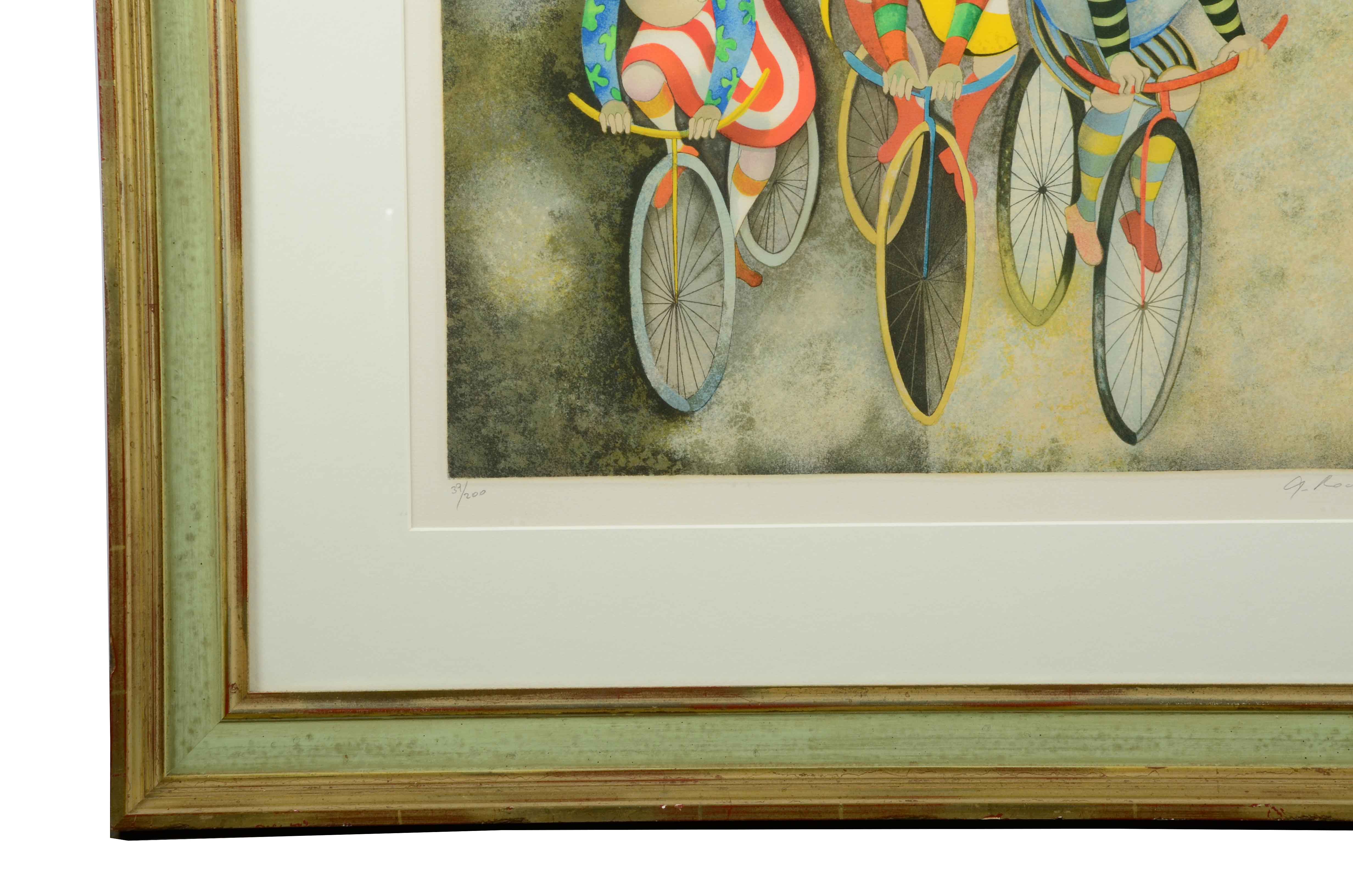 Graciela Rodo Boulanger Limited Edition Lithograph "Promenade en Bicyclette"