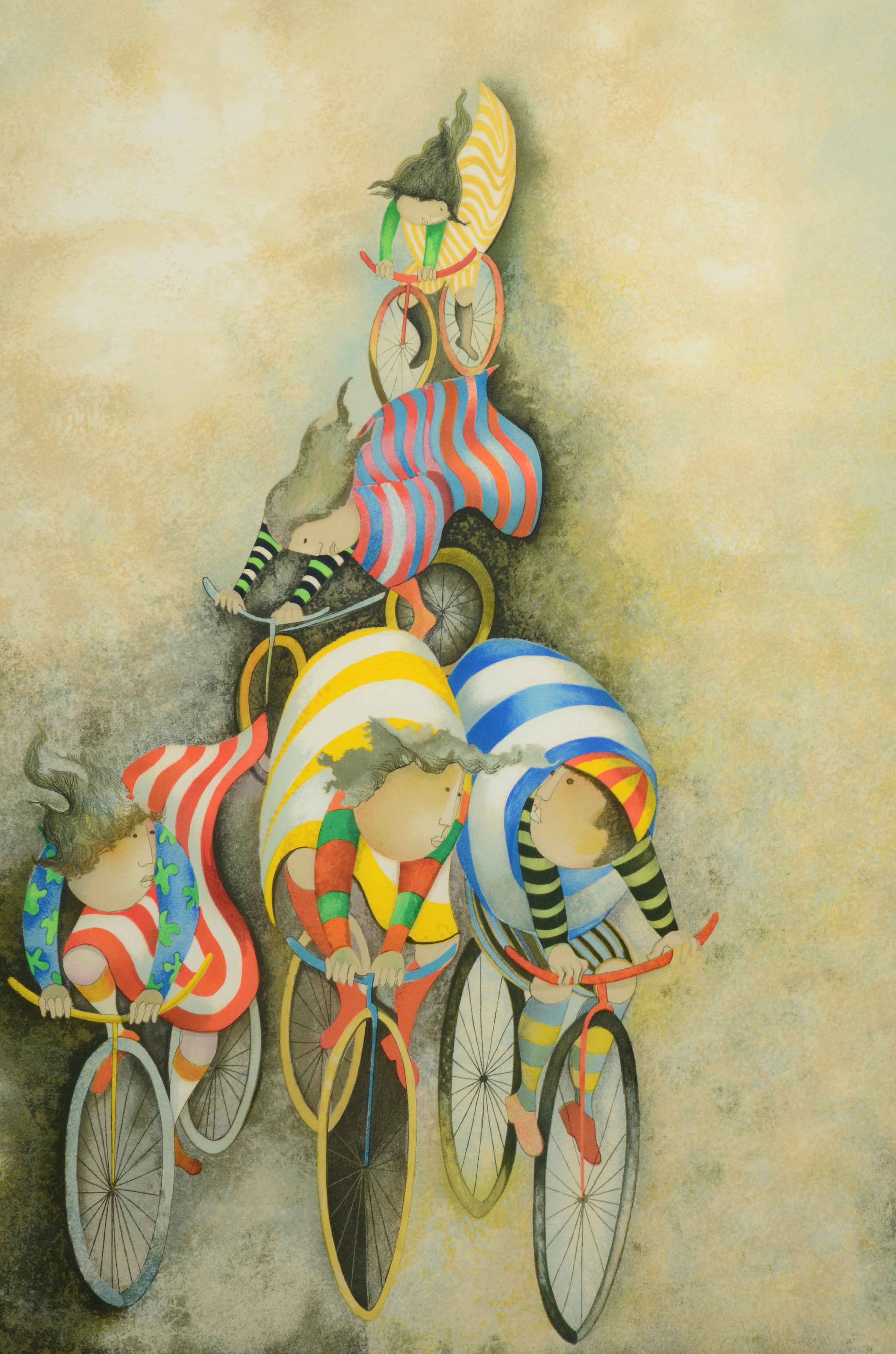 Graciela Rodo Boulanger Limited Edition Lithograph "Promenade en Bicyclette"