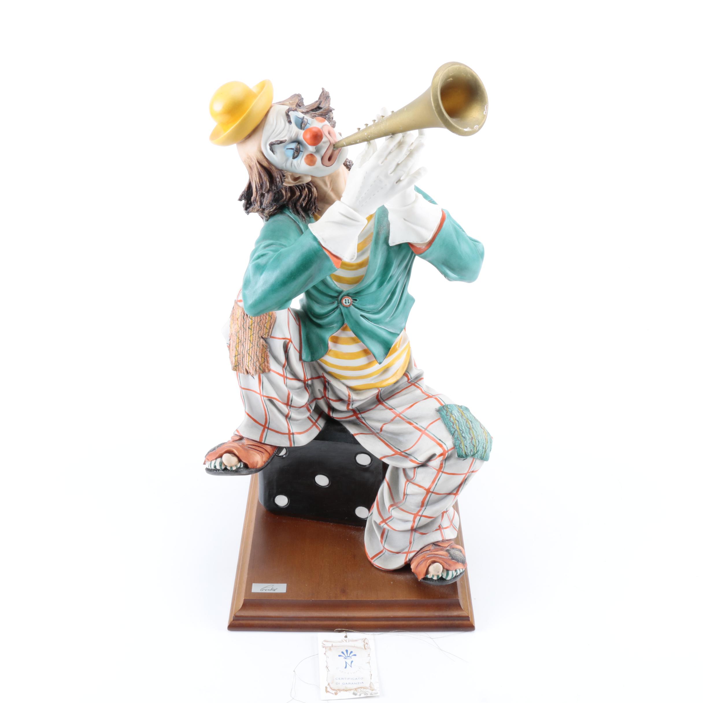 Capodimonte Porcelain Clown Figurine