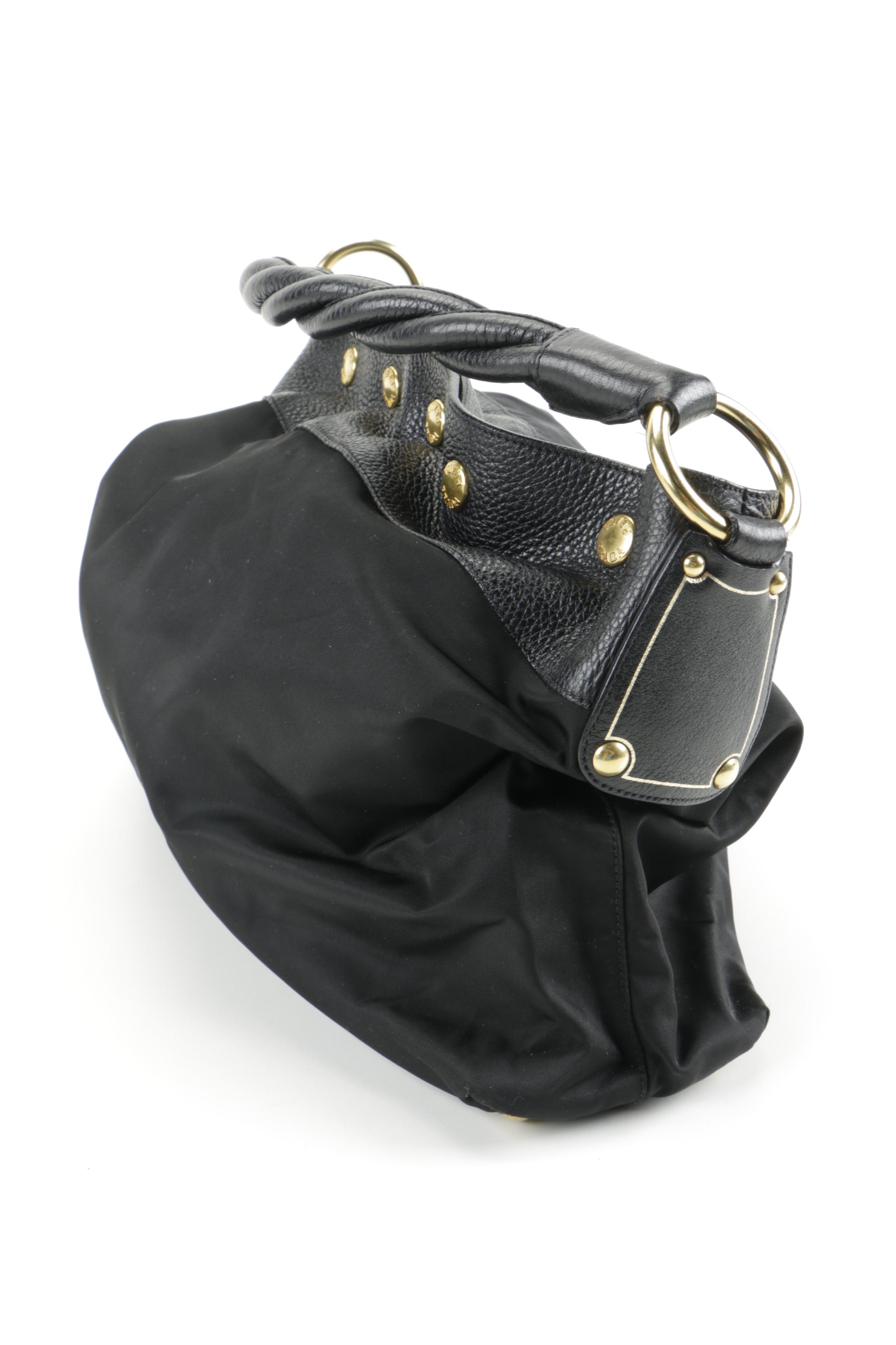 Prada Black Nylon and Leather Handbag
